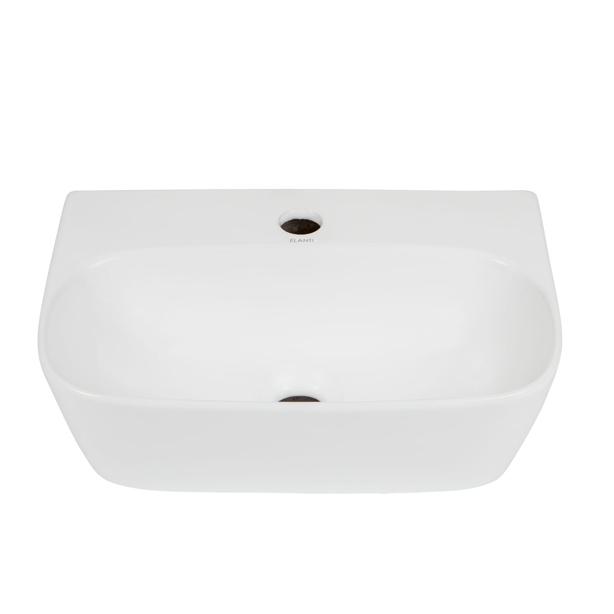 Elanti EC1804 Vitreous china Wall-mount Rectangular Modern White Bathroom Sink ( 15.625-Inches x 11.625-Inches )