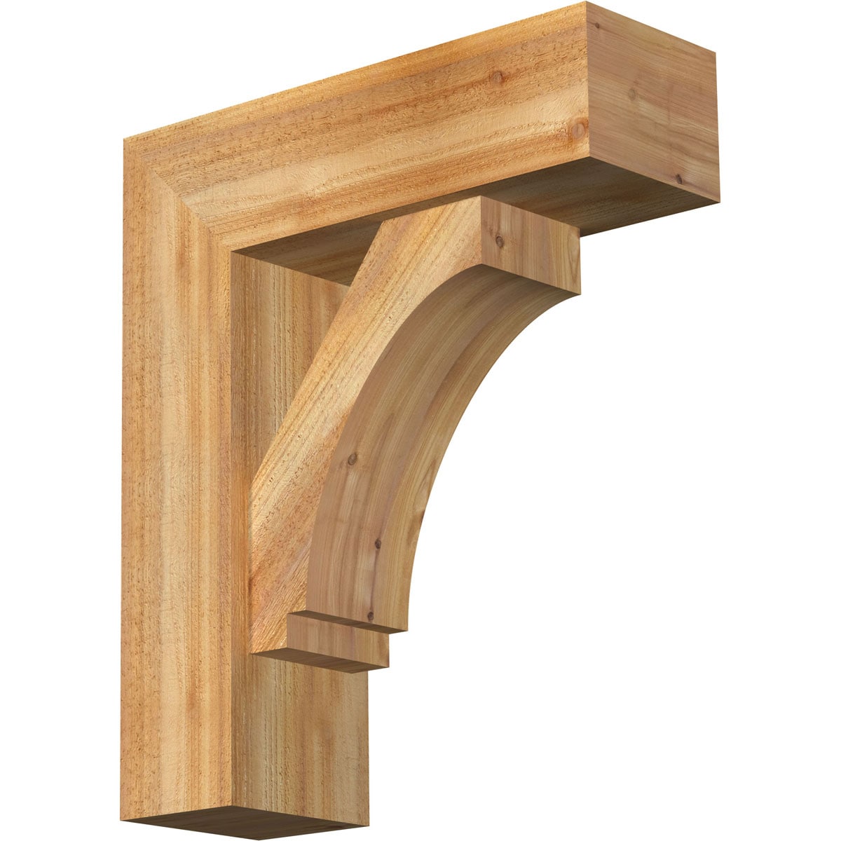 Ekena Millwork 1462675 Imperial Block Rough Sawn Bracket with Offset Brace 8-in x 24-in x 28-in Western red cedar Brown Wood Standard bracket