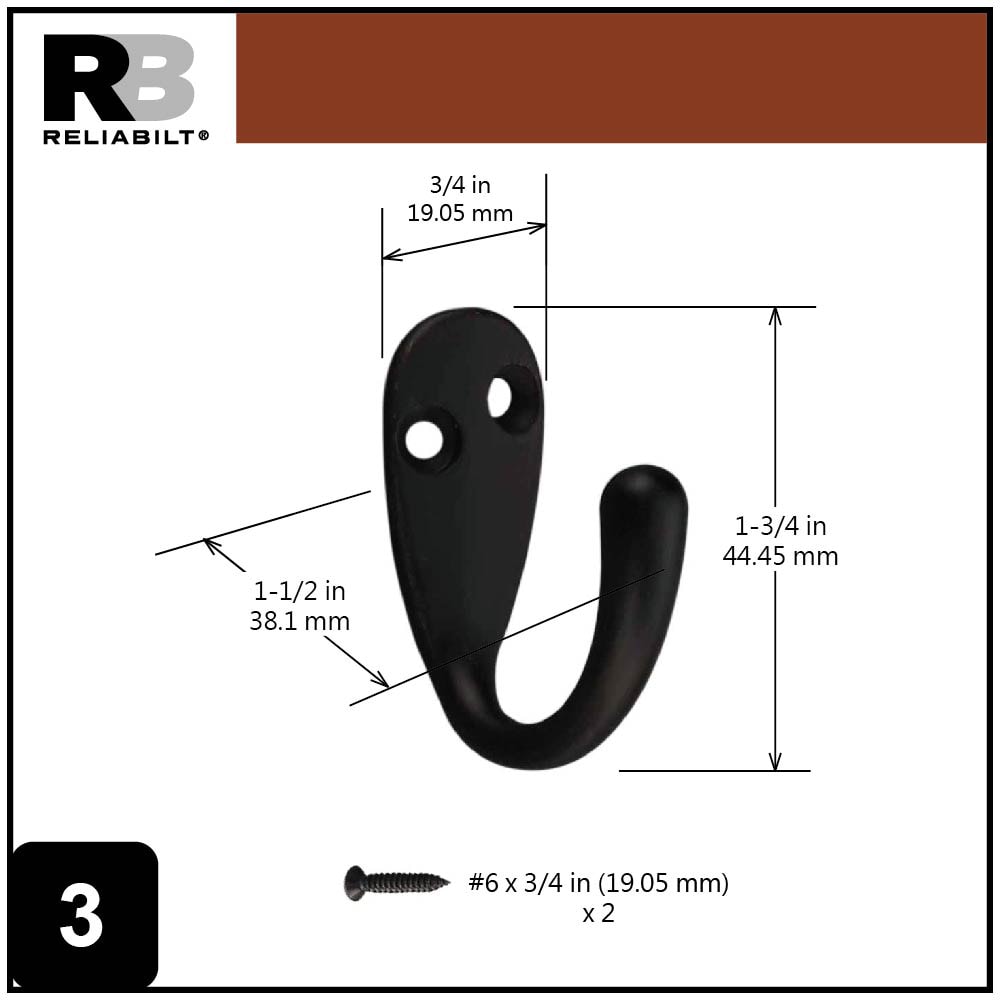 RELIABILT 30045PKBLG hooks - View #3