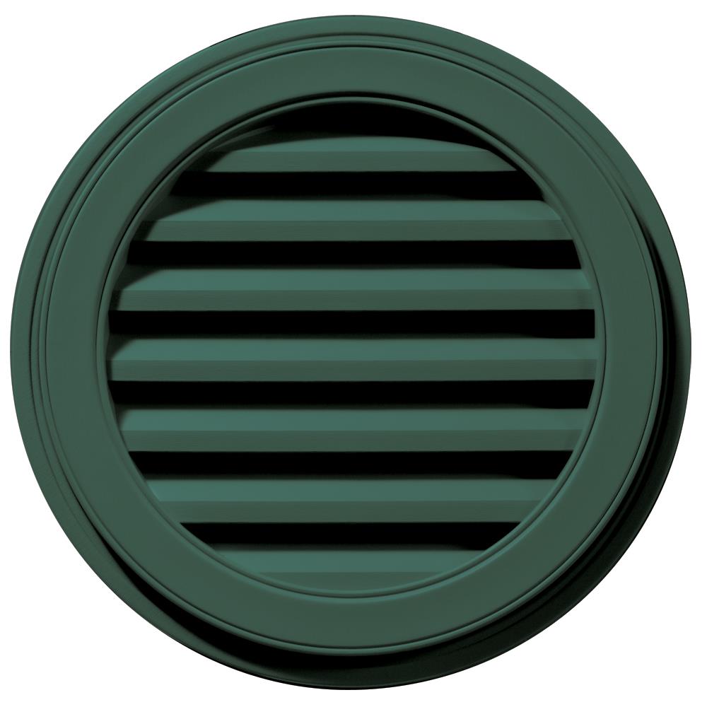 Builders Edge 120032222028 22-in x 22-in Forest Green Round Vinyl Gable Louver Vent