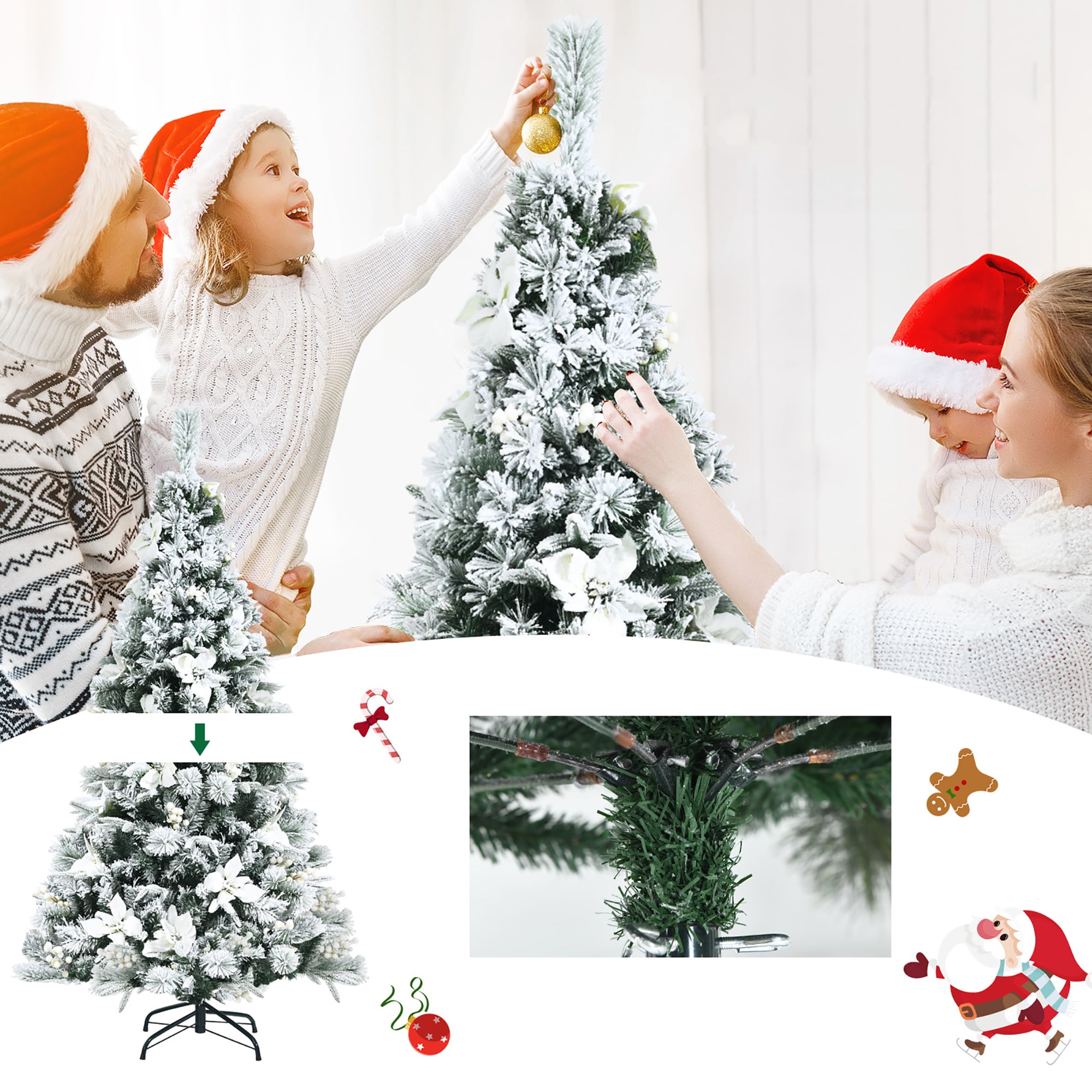 Costway CM23504 Artificial-Christmas-Trees - View #3