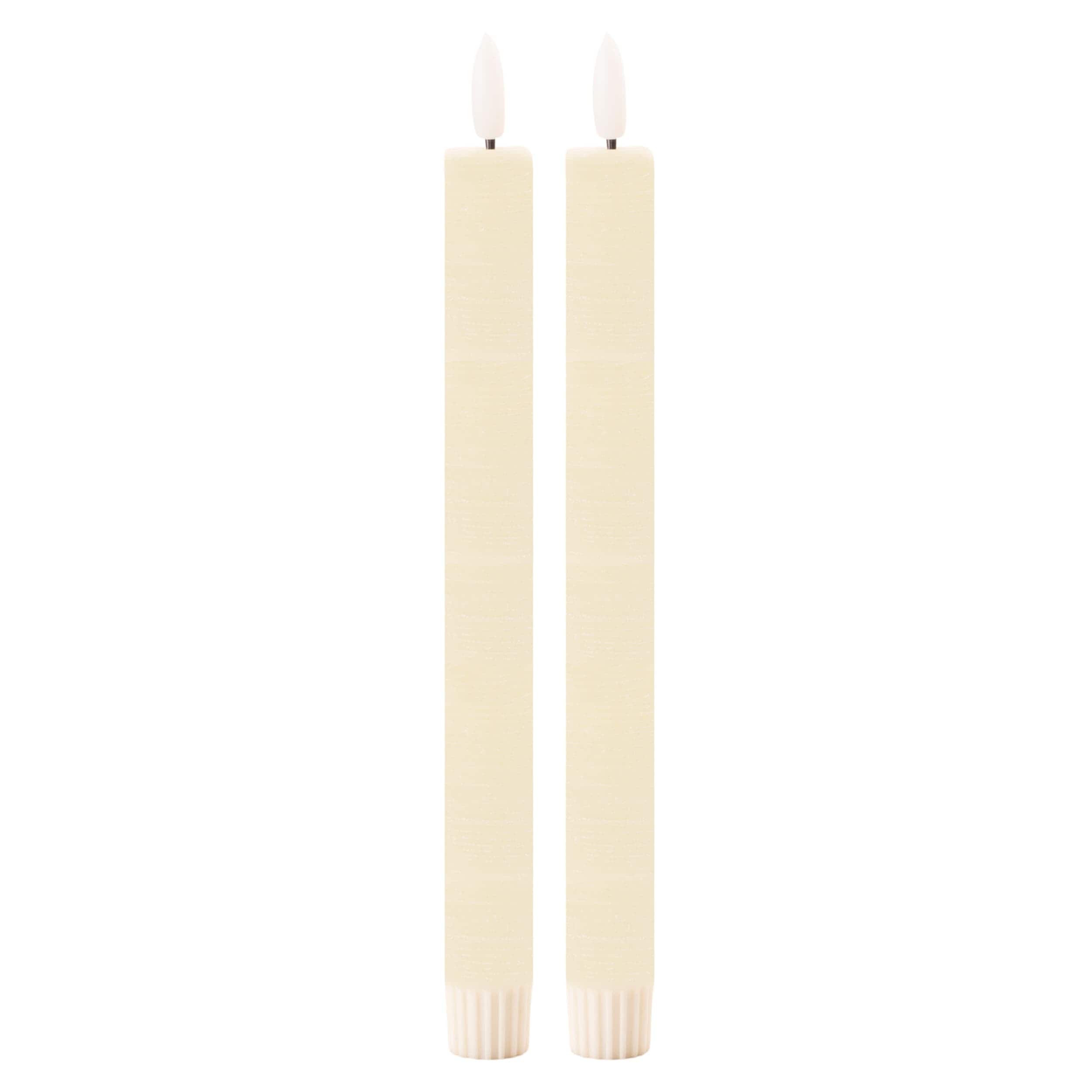 Melrose International FIA Wick Ivory Taper Candle (Set of 2)