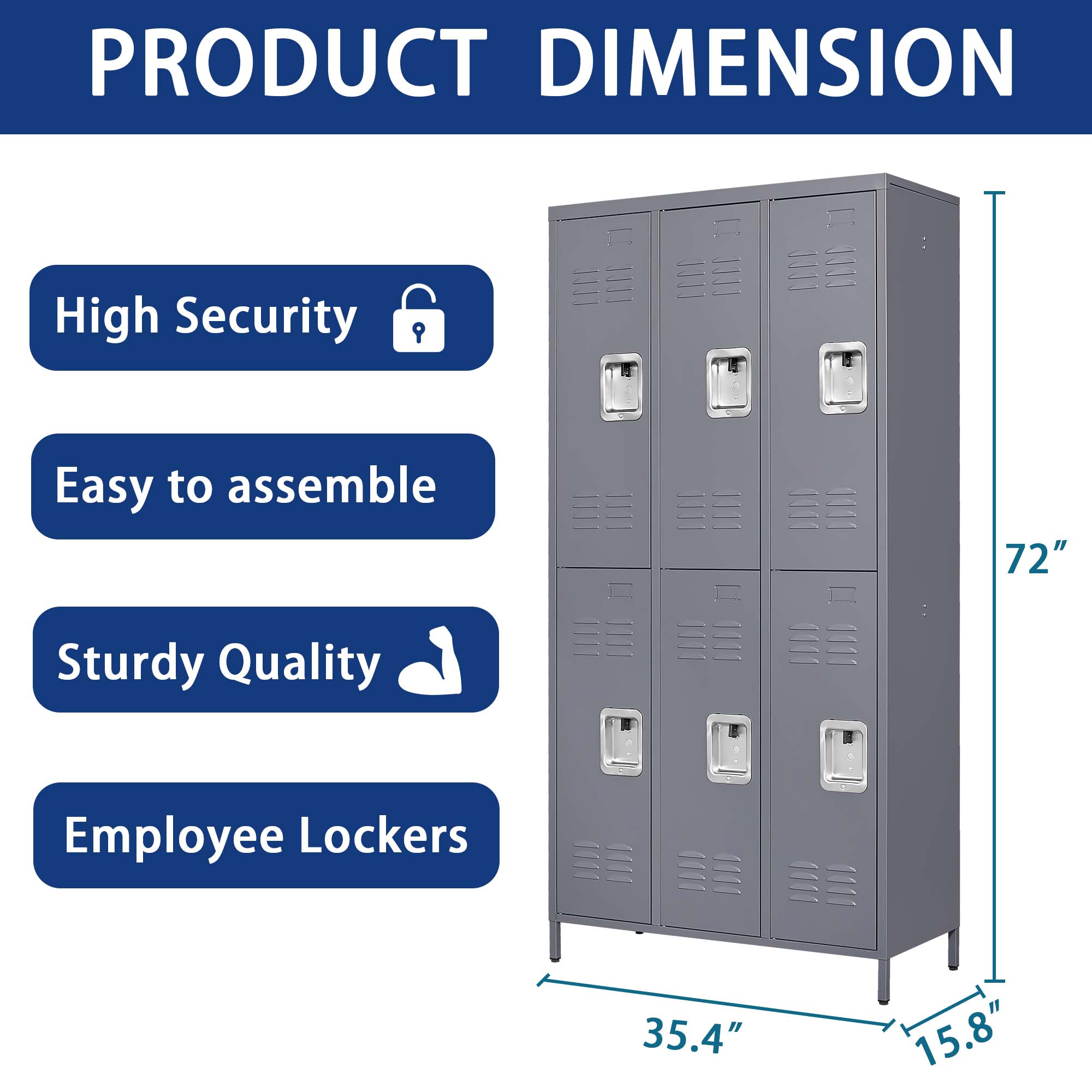 Kahomvis MAKE-QPO2-998 Storage-Lockers - View #2