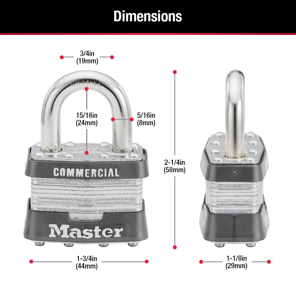 Master Lock (Keyed Alike to 2126) 15/16in Shackle x 1.75in Width