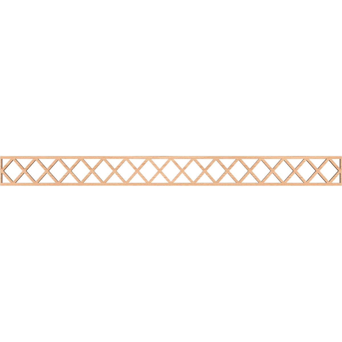 Ekena Millwork MLDA04X46WOLHI Wolford Fretwork Flat Trim 4-in x 3.87-ft Hickory Brown Unfinished 2156518 Pierced Wall Panel Moulding