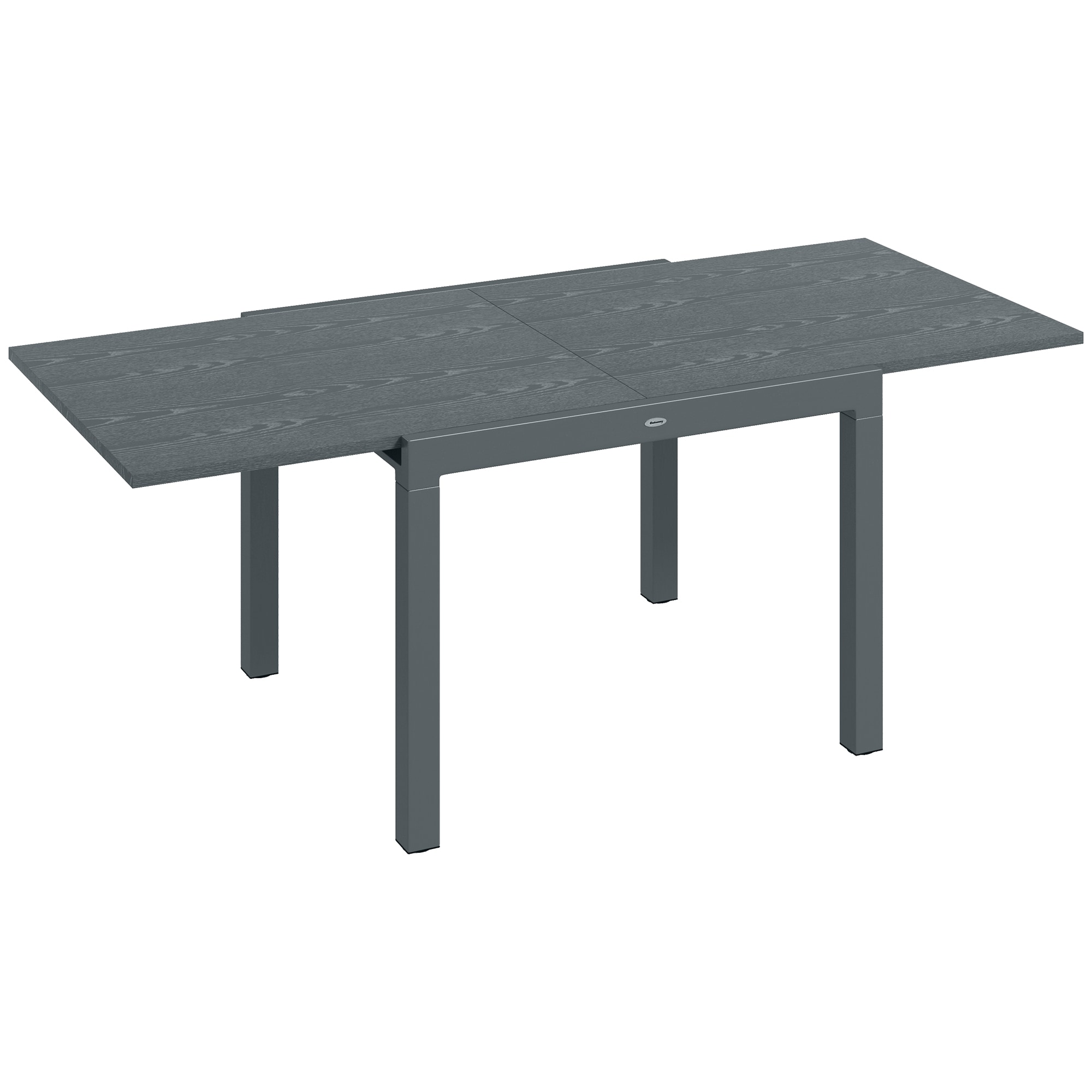 Tatayosi P-DJ-84480 Dark Gray Steel Rectangle Expandable Patio Dining Table for 6-8