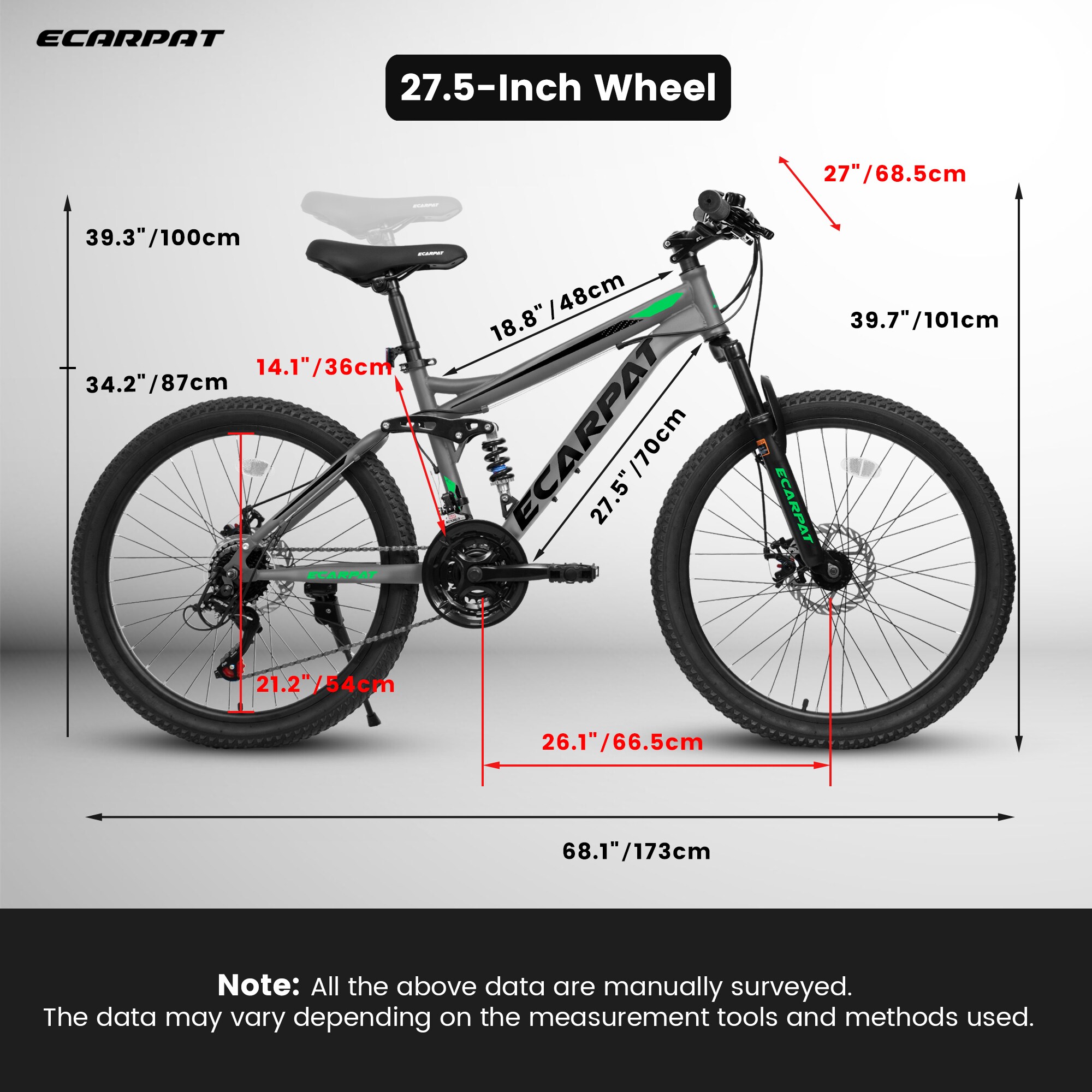 JUSHUA Full Suspension Mountain Bike Dual Shock Absorbers