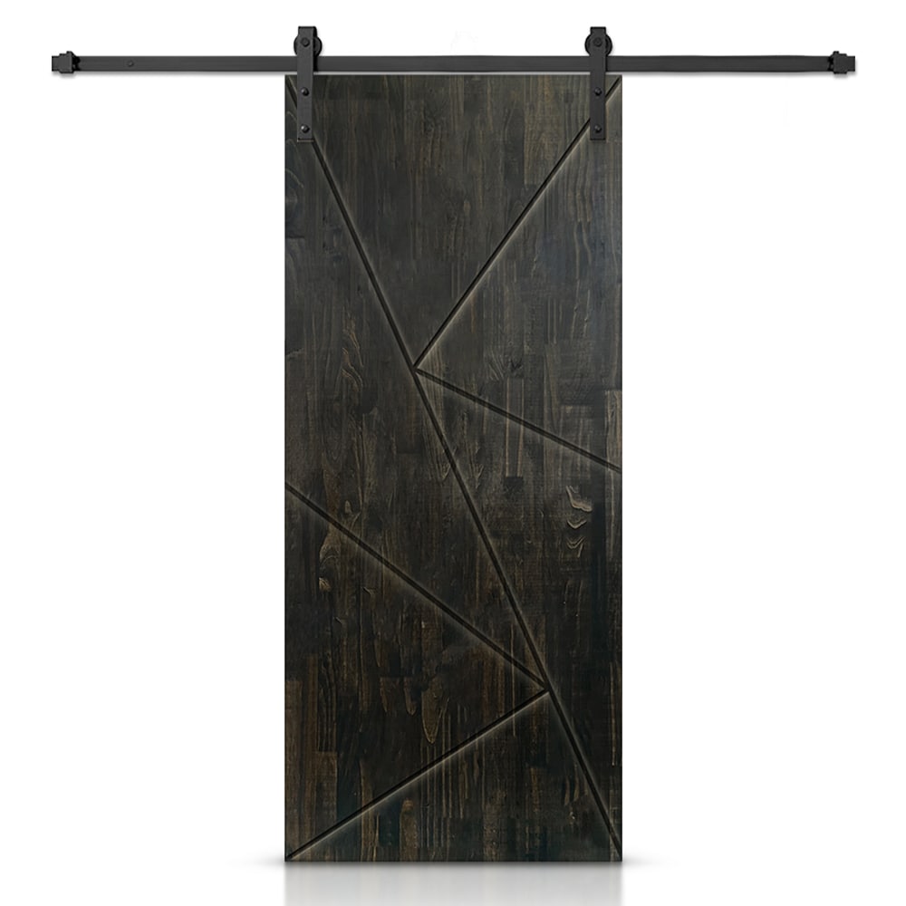 Calhome 42-in X 96-in Charcoal Black Pine Wood Single Barn Door 