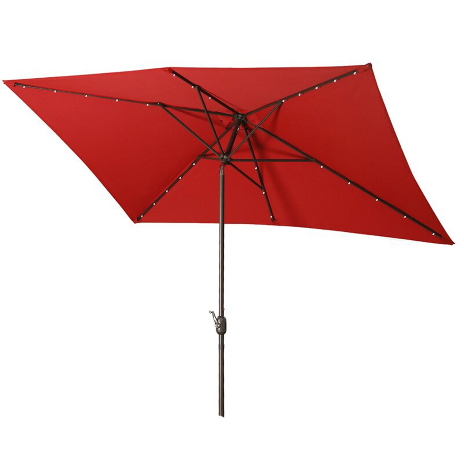 SINOFURN SYA520026WT 10-ft Aluminum Market Patio Umbrella with Lights