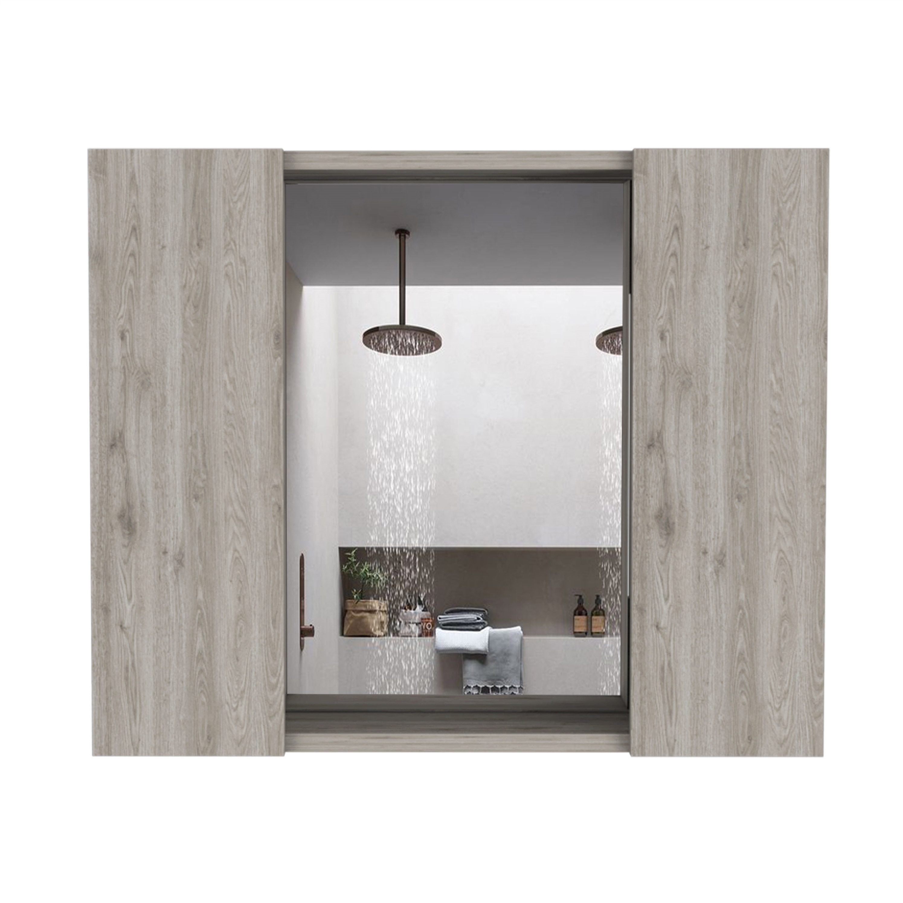 WELLFOR GIS20092059 GSC2 23.6-in x 19.5-in x 5.4-in Gray Soft Close Bathroom Wall Cabinet