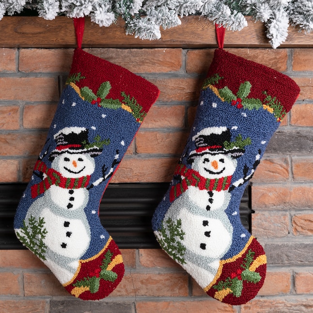 Glitzhome 18.9-in Snowman Christmas Stocking in the Christmas Stockings ...