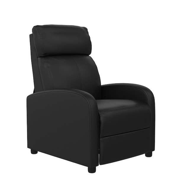 Black Faux Leather Upholstered Recliner