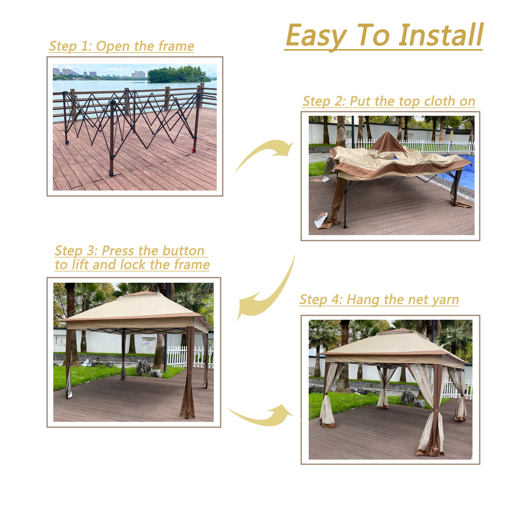 CASAINC CA015K-A Wood-Resin-Gazebos - View #3