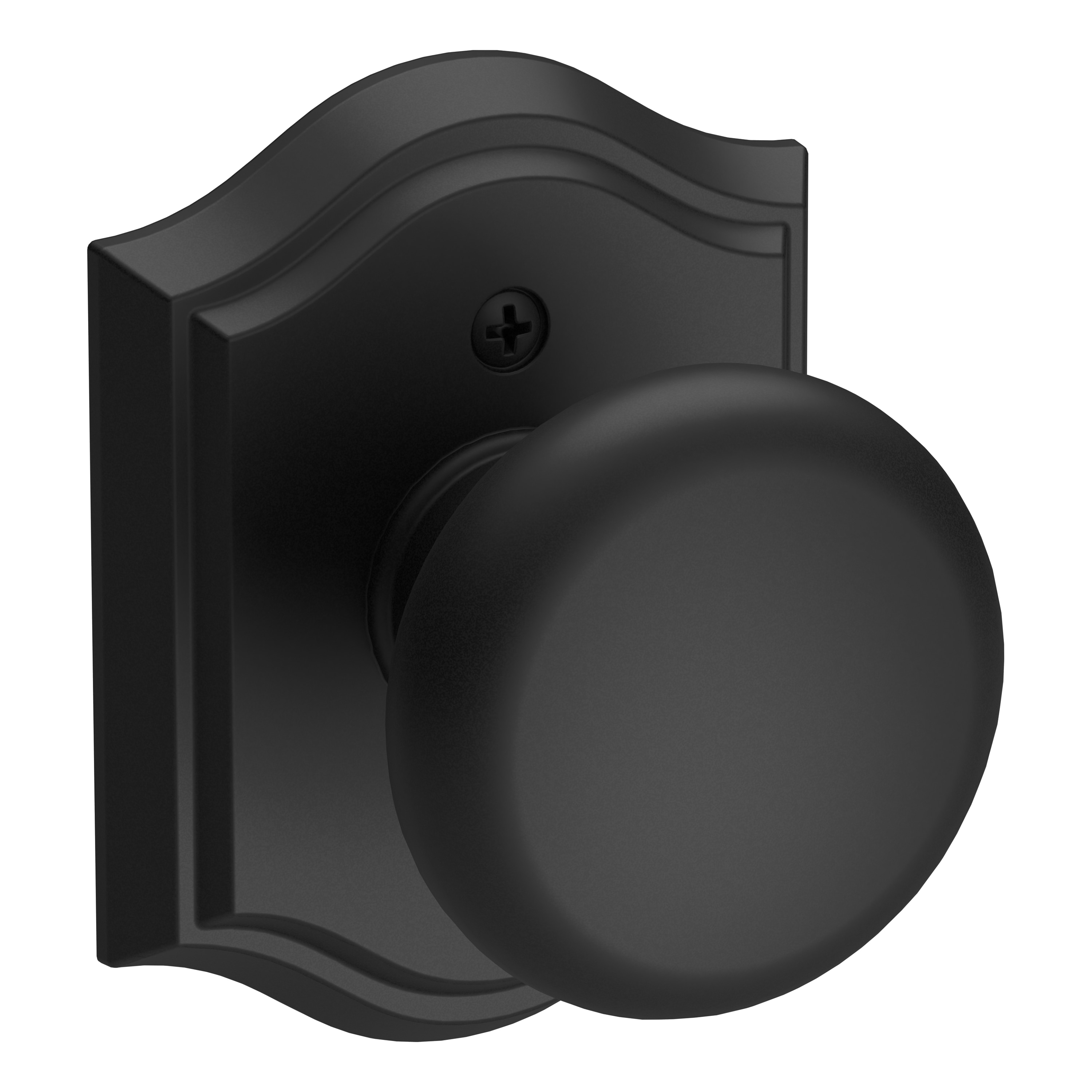 Satin Black Solid Metal Round Interior Door Knob