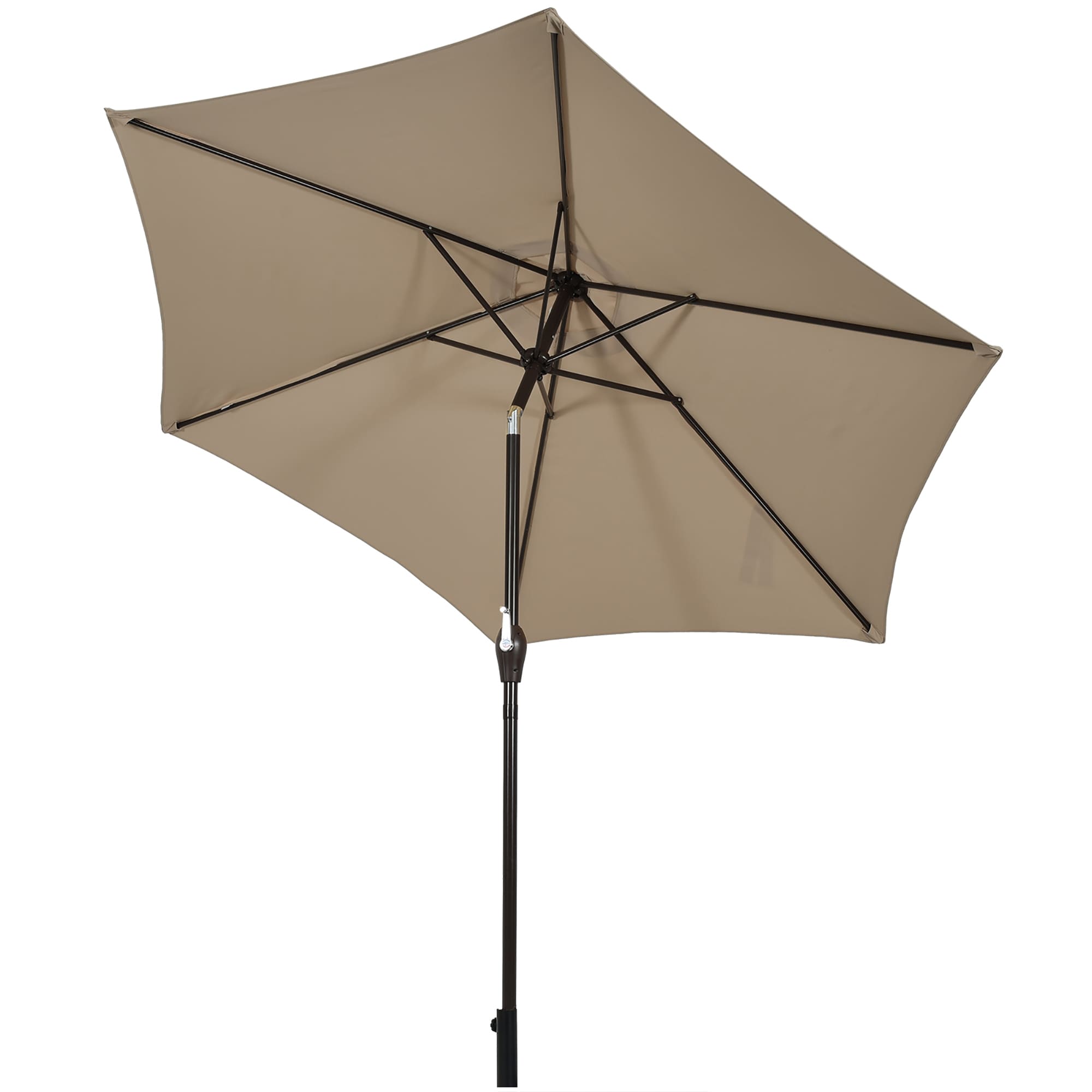 Costway OP70707CF 9-ft Steel Brown Garden Patio Umbrella