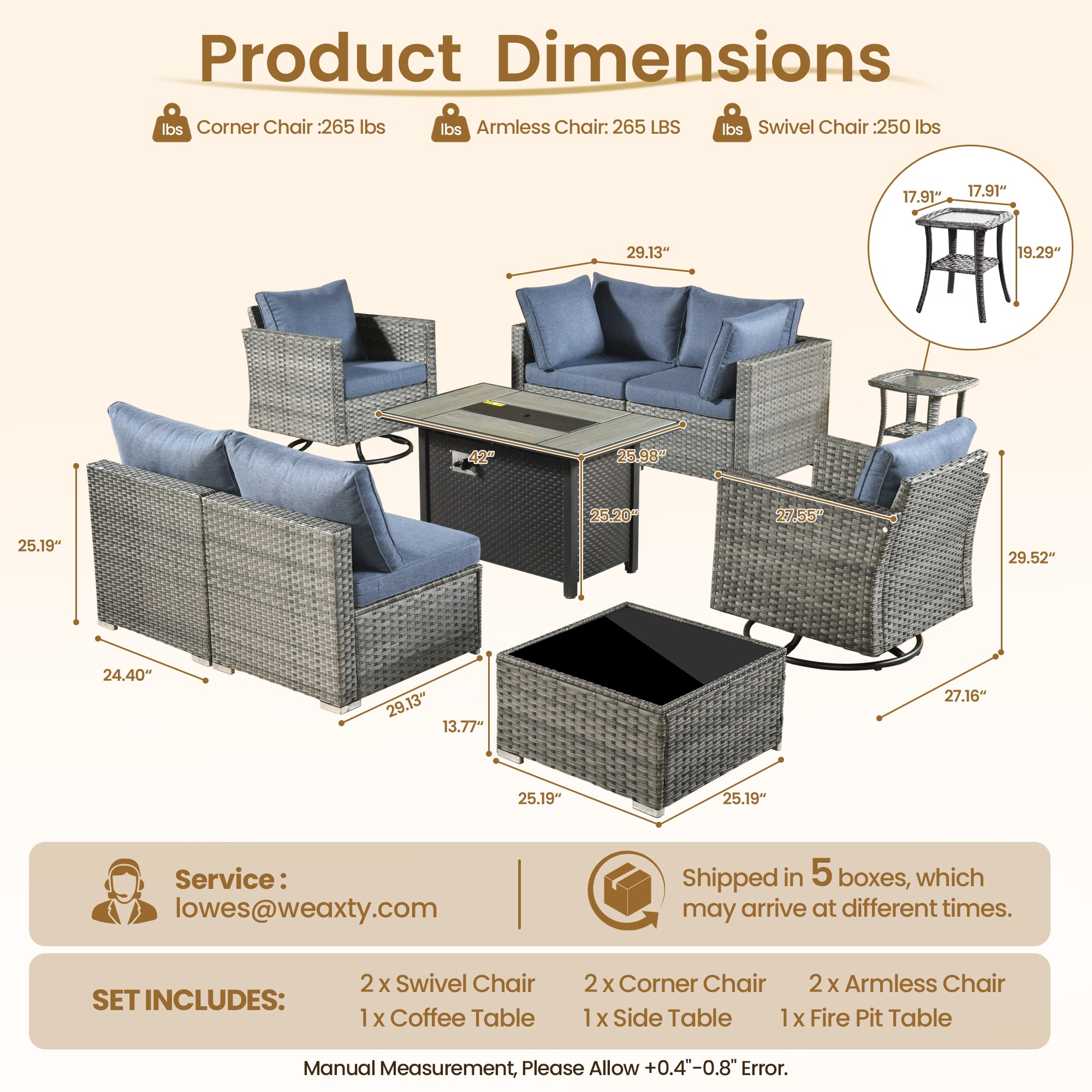 weaxty DCFP03RRSGRS309 Patio-Conversation-Sets - View #7