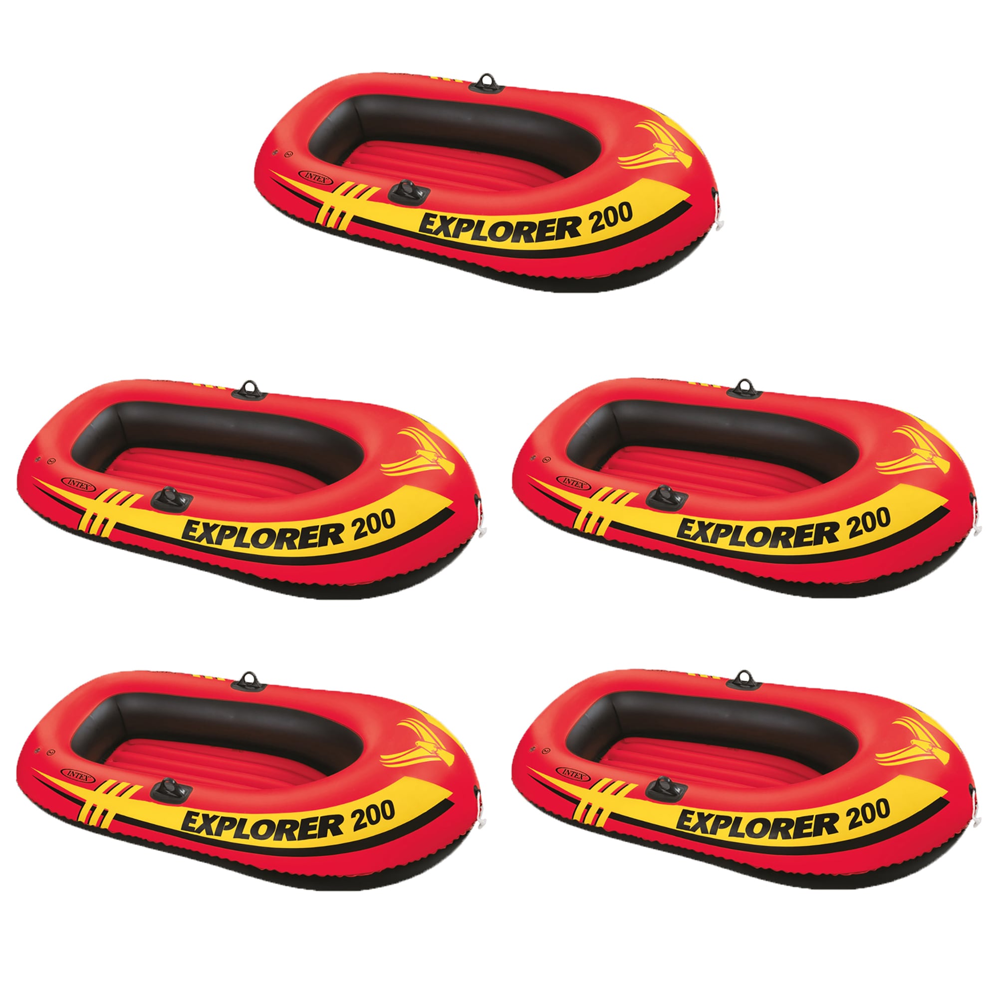 Intex 175359 73-in x 73-in 2-Seat Red Inflatable Raft 5-Pack