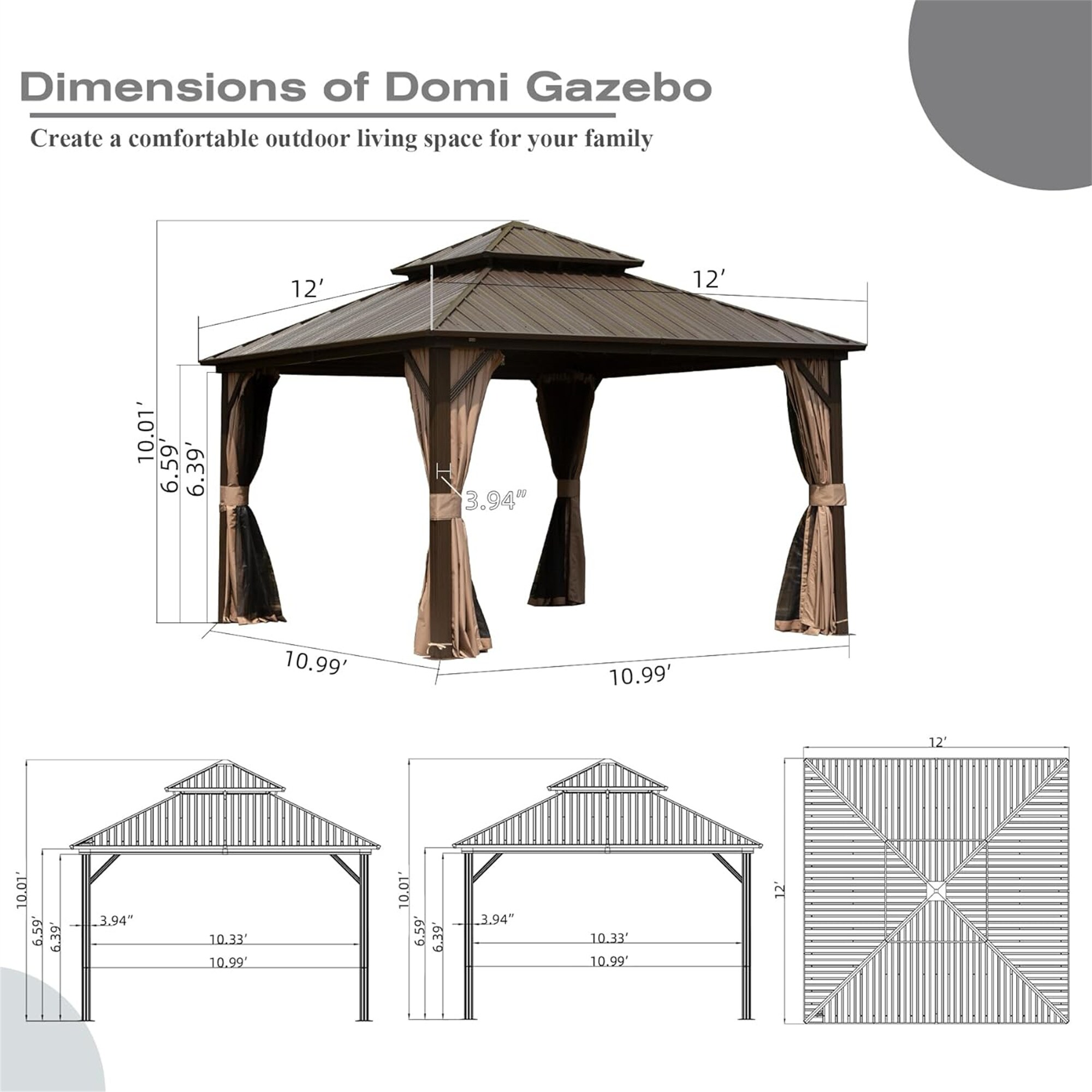 Forclover DASE-1650S07 Wood-Resin-Gazebos - View #5