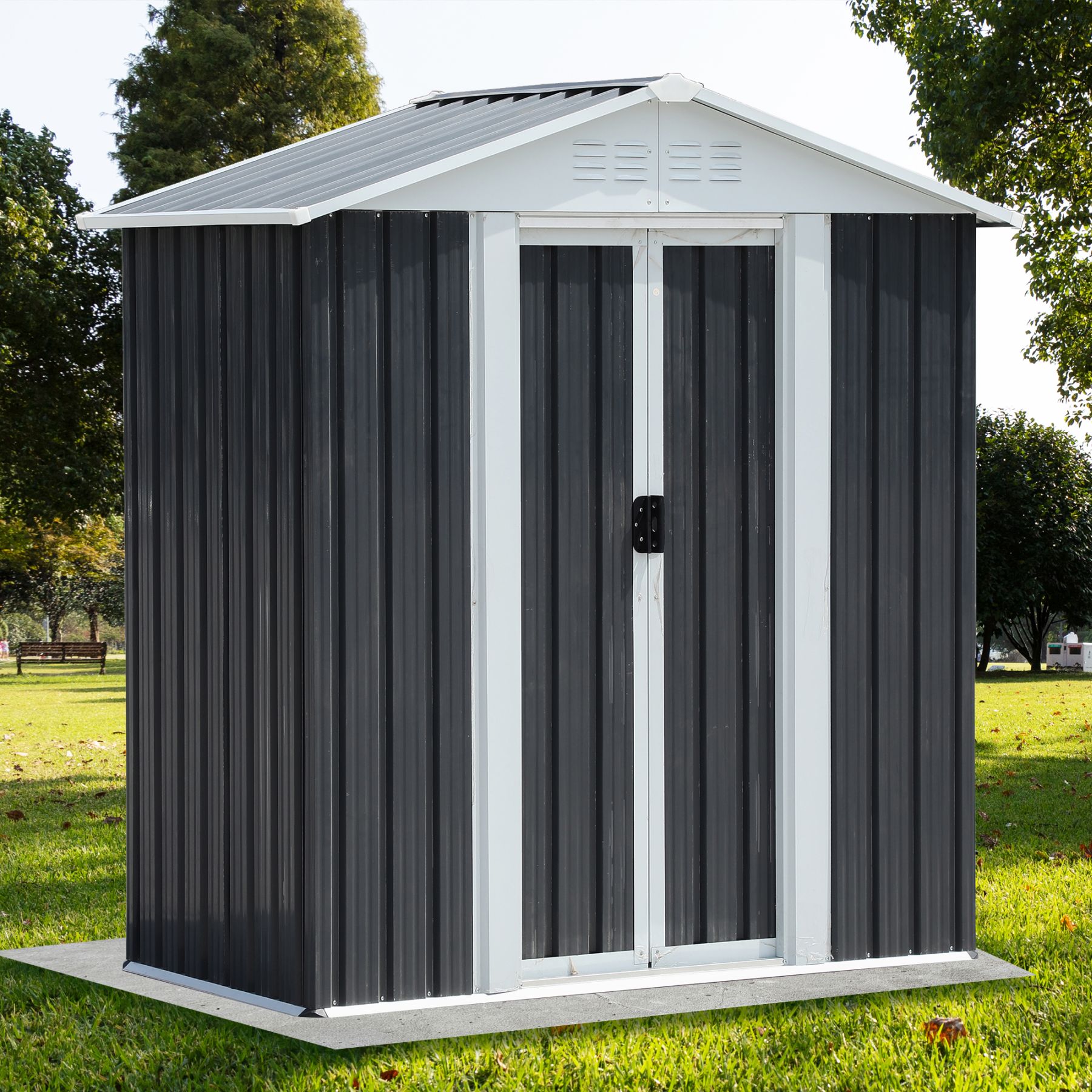 Blisstyle - 5-ft x 3-ft PREMIUM Aluminum/Zinc/Silicon-coated steel Metal Storage Shed