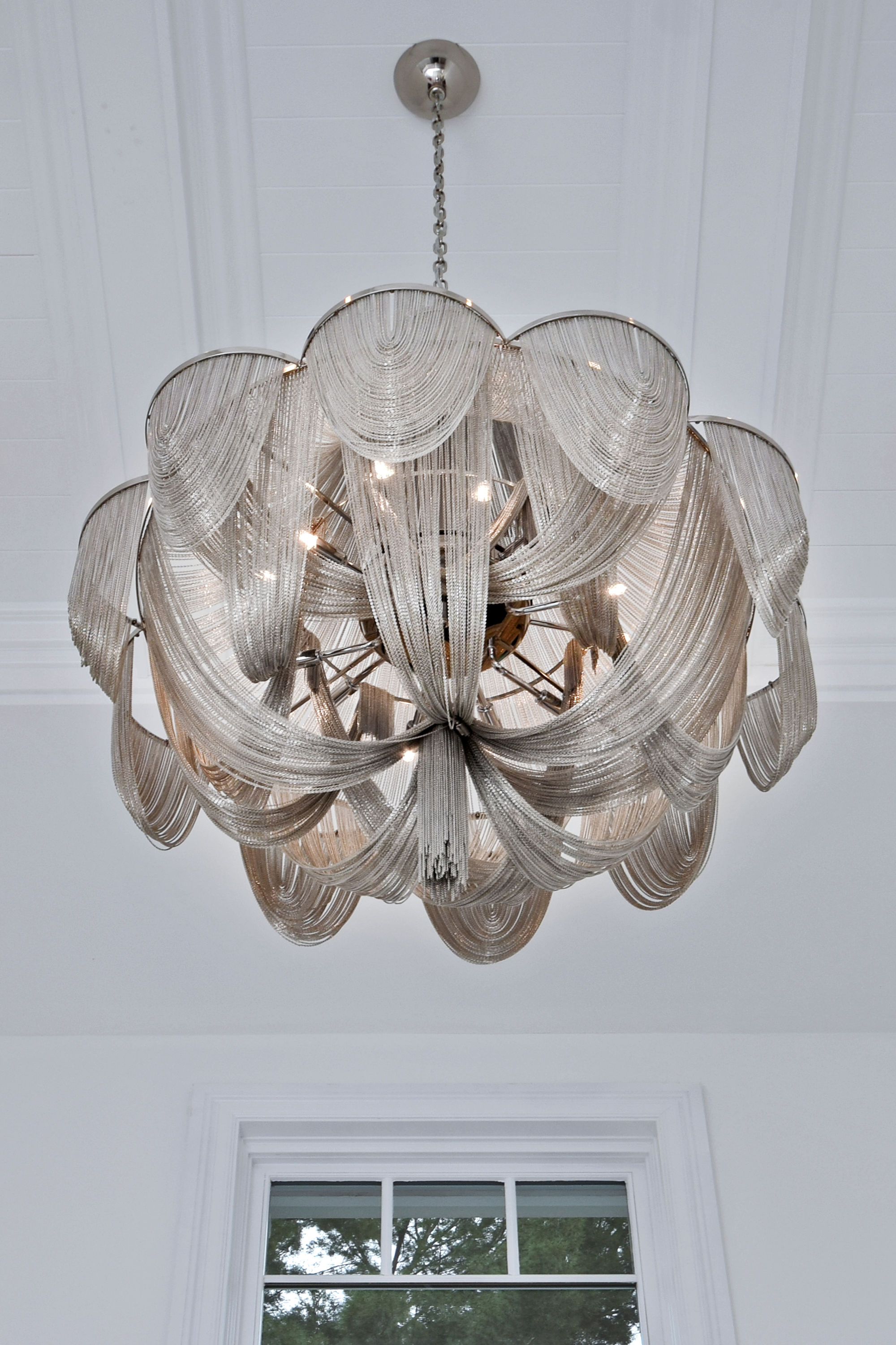 Chantilly 10-Light Polished Nickel Metal Chandelier