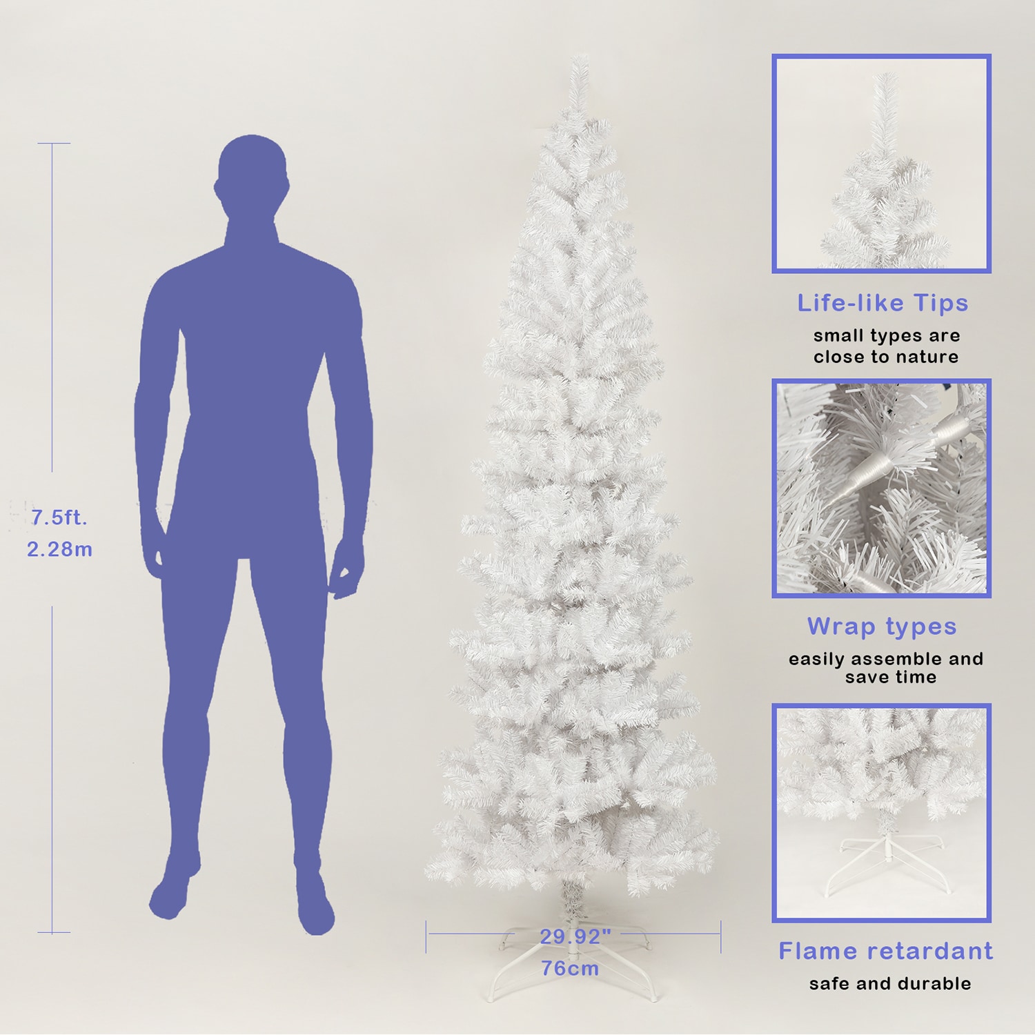 SINOFURN SYA720006WT Artificial-Christmas-Trees - View #3