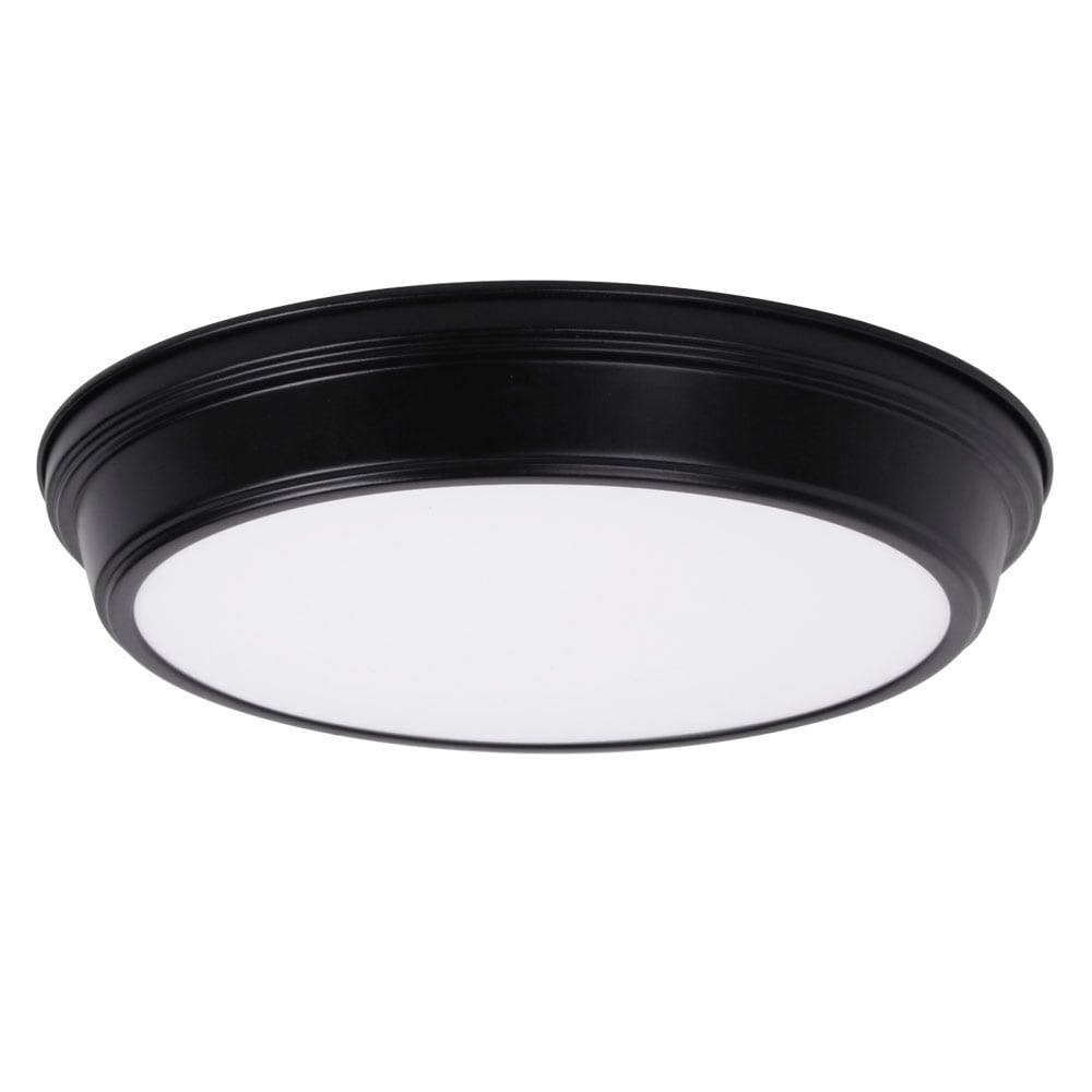 Project Source MXL1096-L28K9027B Bella 13-in Matte Black Integrated LED Flush Mount Light