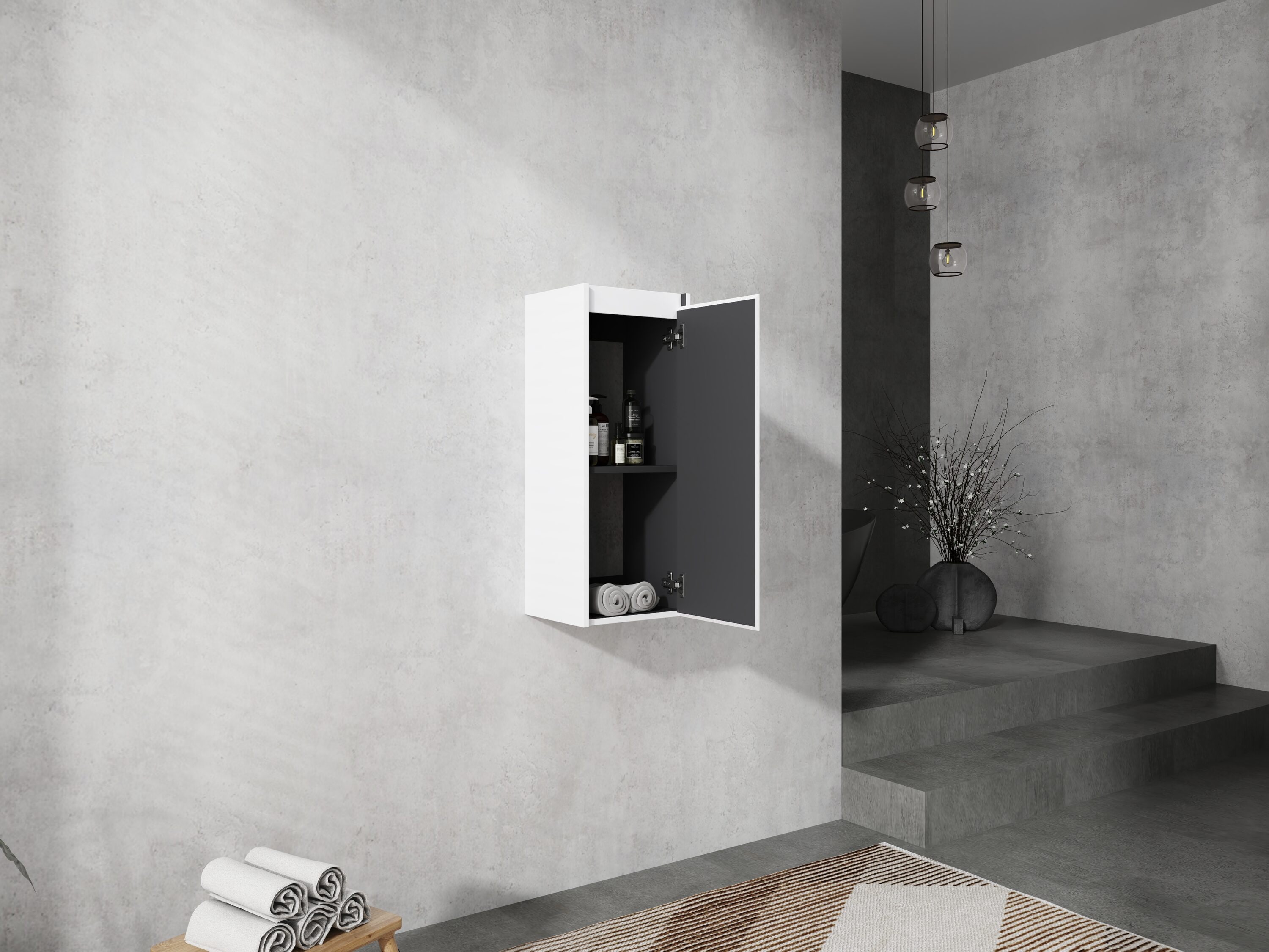 LOVMOR 11.81-in x 9.81-in x 29.5-in White Bathroom Wall Cabinet with Soft Close Doors for Bathroom Storage #SF-W-W999P248644