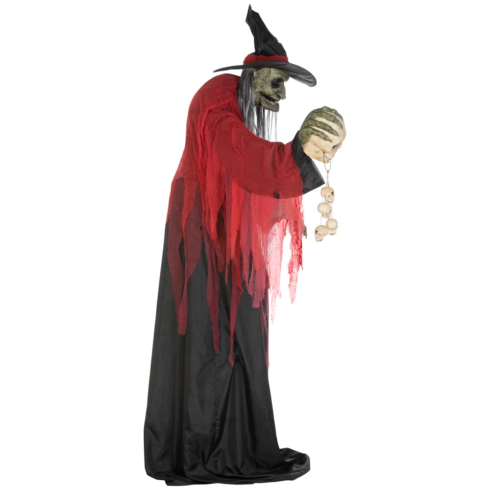 Haunted Living 8-ft Lighted Animatronic Witch with Skulls at Lowes.com