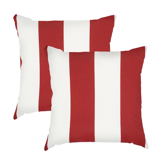 White Stripe Square Throw Pillow, Pottery Barn Outdoor Pillows Red
