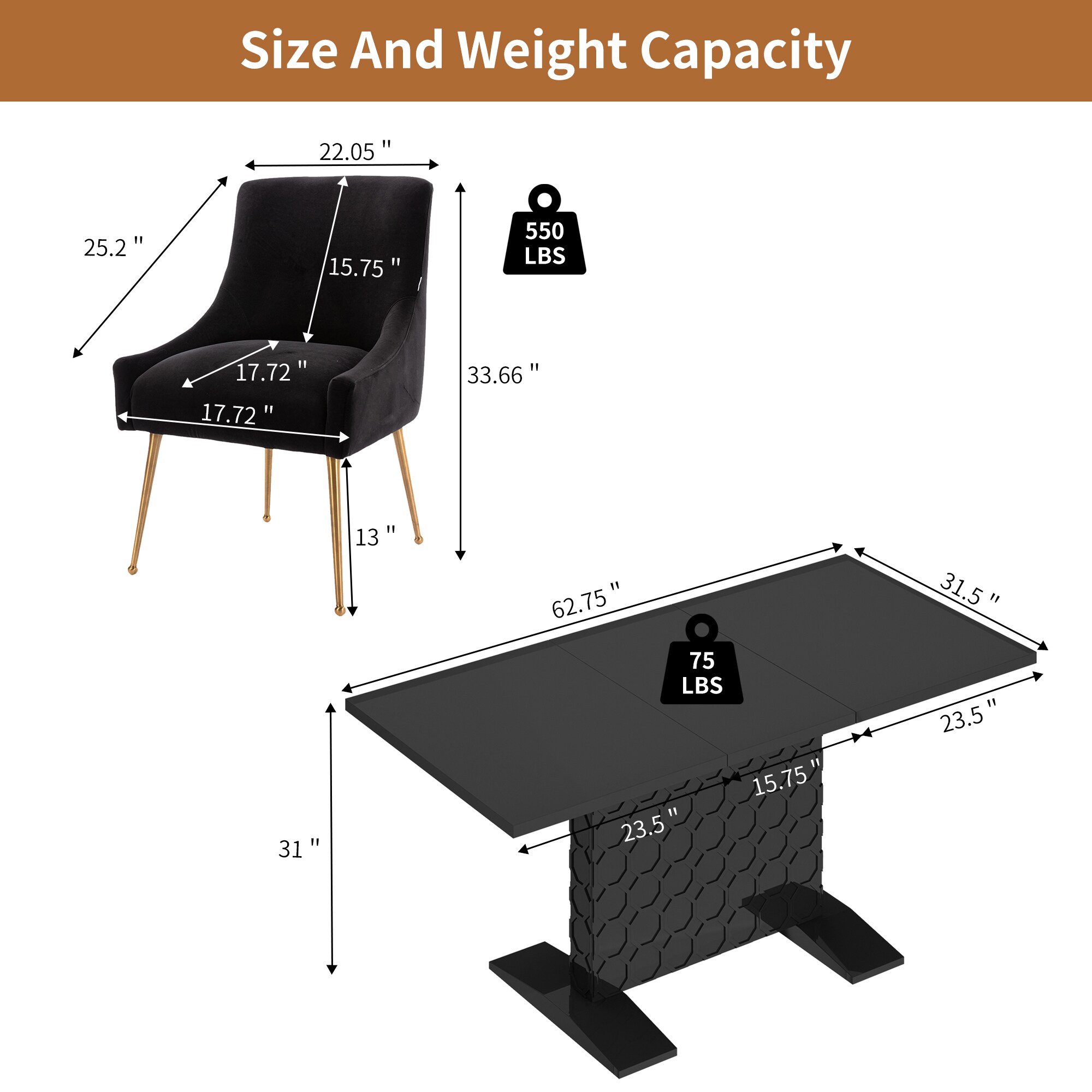 Clihome CL-ST1-BK700BK Dining-Sets - View #8