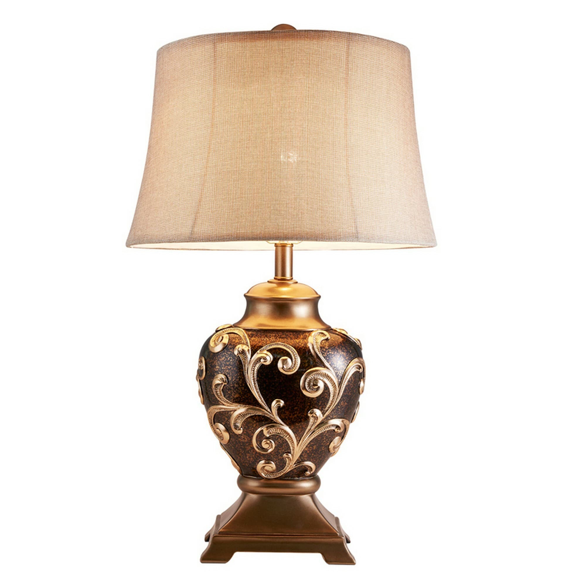 Benzara BM240299 30-in Brown LED 3-way Table Lamp with No Shade