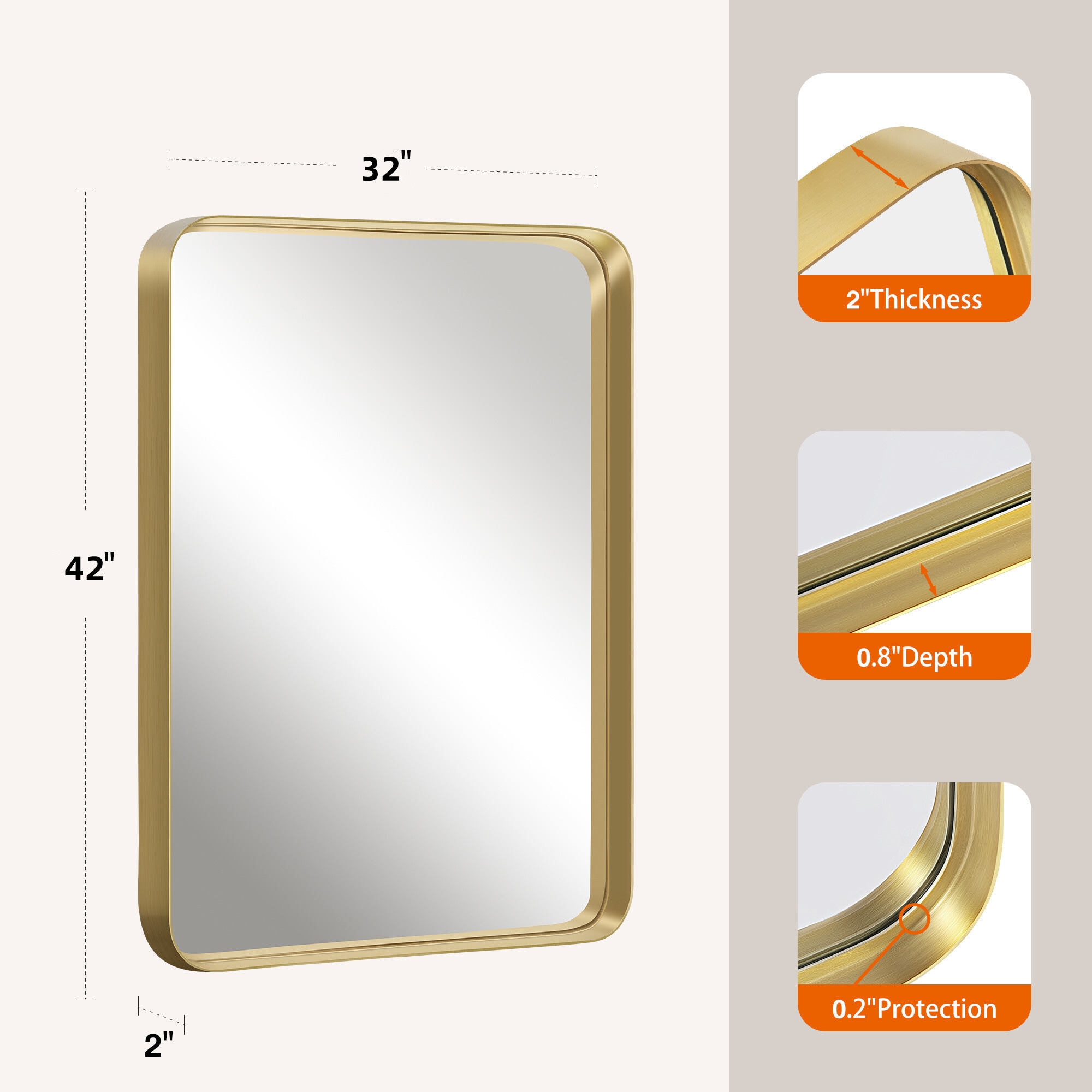 Dovelina LS-A-MR01116 Framed-Bath-Mirrors - View #5