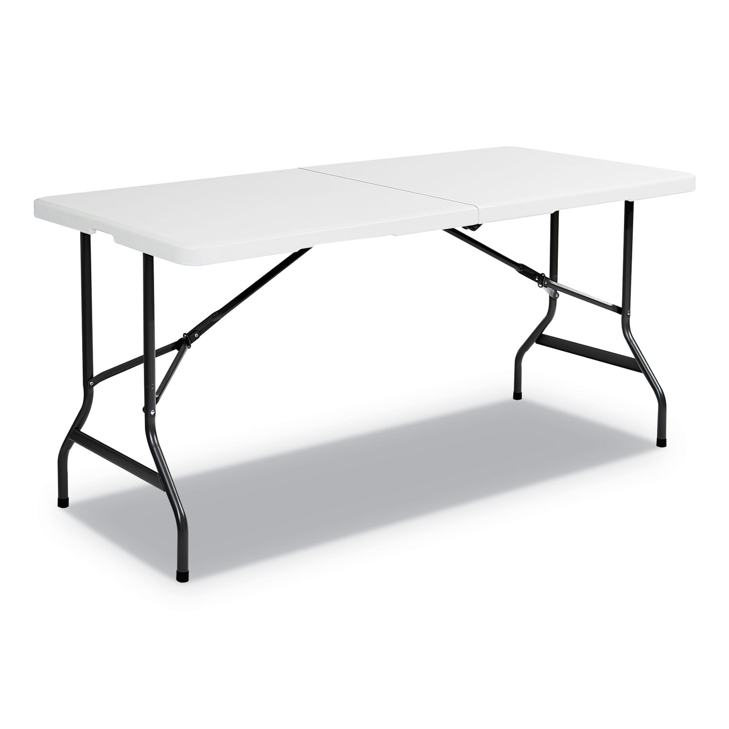 IndestrucTable Classic Bi Folding Table Rectangular 60 x 30 x 29 Platinum