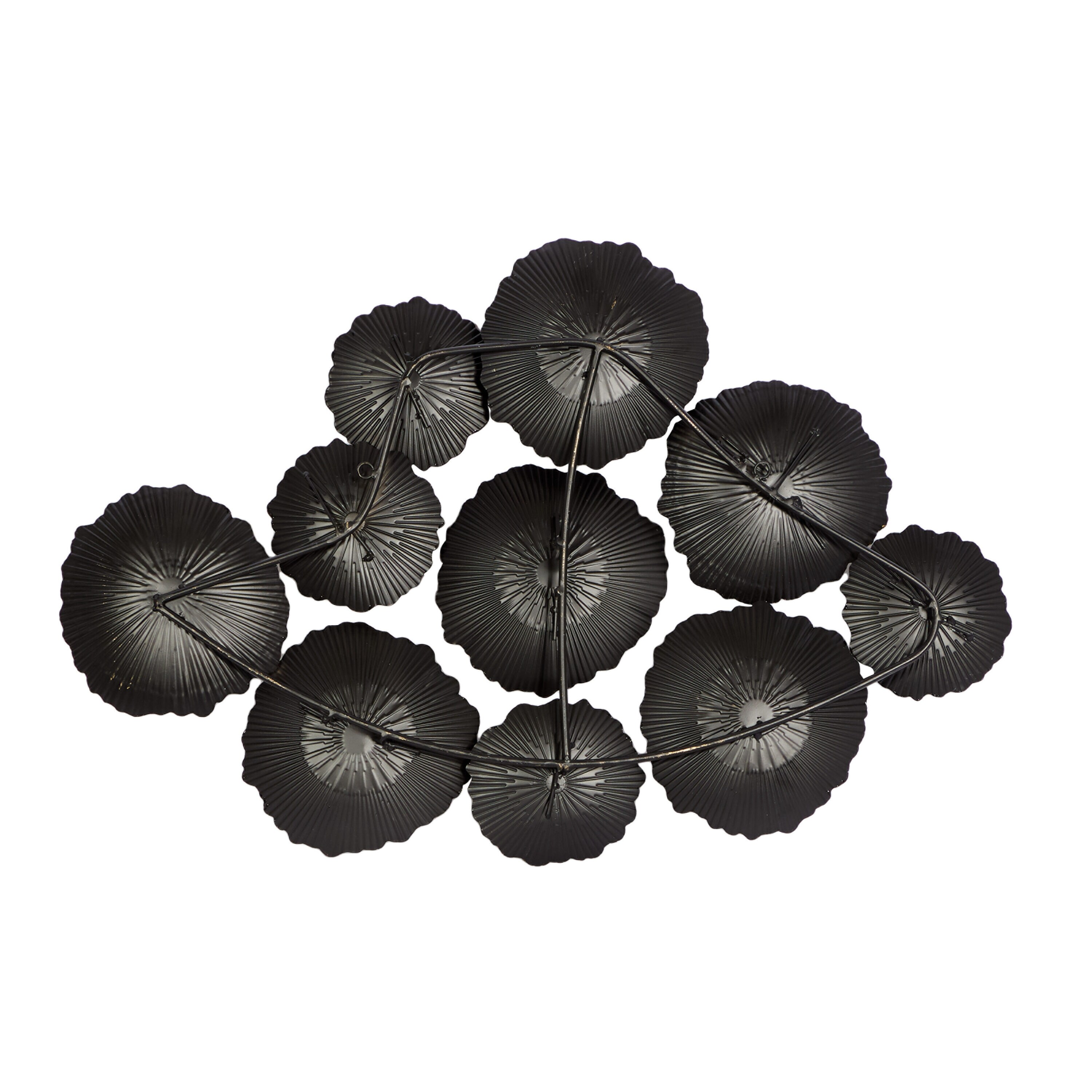 Black and Gold Circular Iron Wall Sculpture with Matte Finish