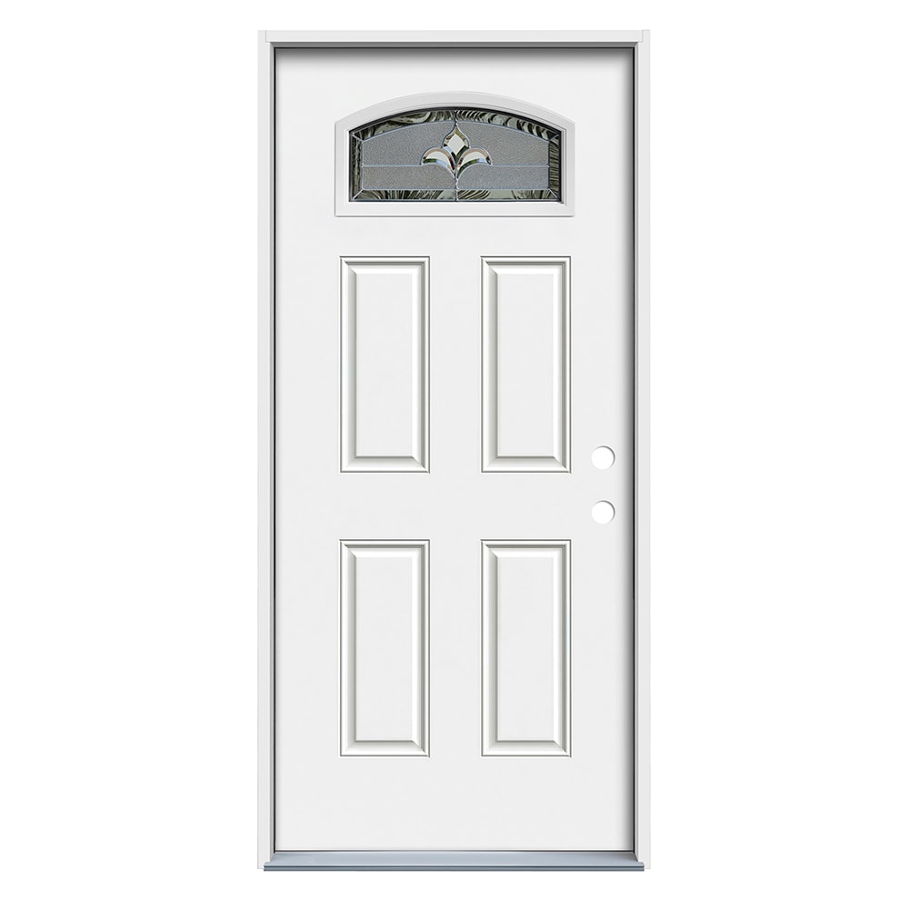 RELIABILT ABS614236 Torrance 36-in x 80-in x 4-9/16-in Steel 1/4 lite Left-hand inswing Primed Prehung Front Door Insulating core