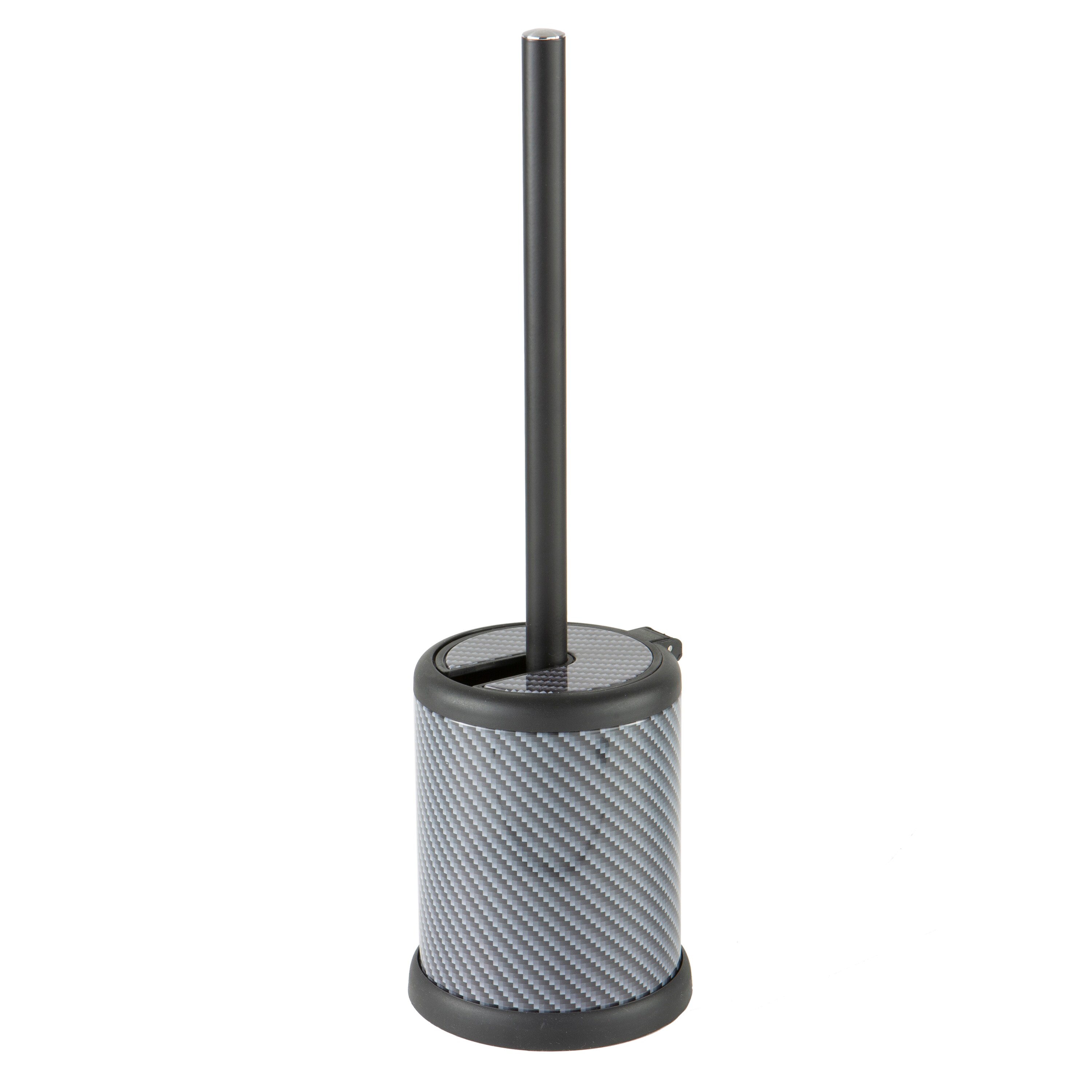 Black Stainless Steel Toilet Brush with Self Closing Lid