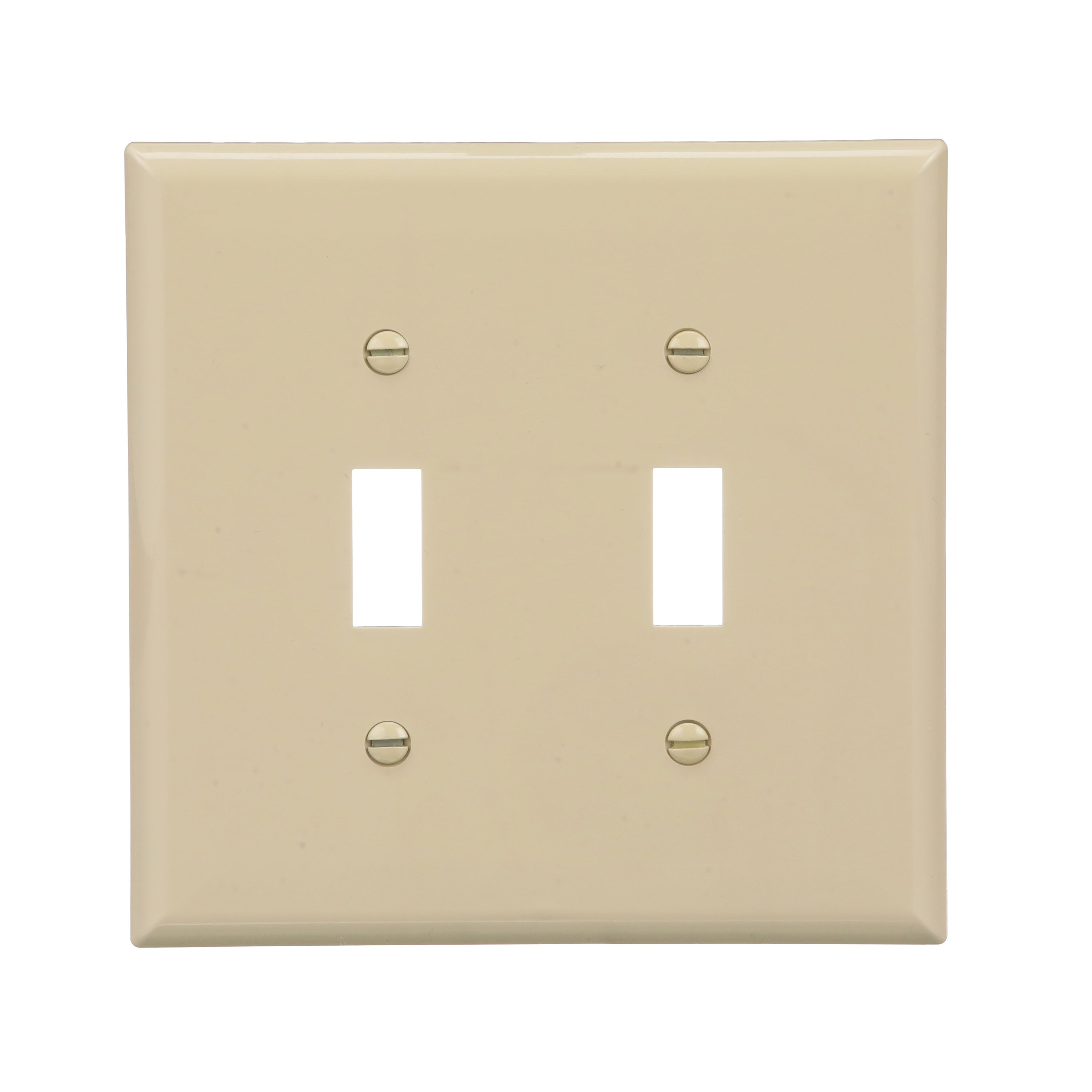 Eaton PJ2V-F-LW 2 -Gang Midsize Size Ivory Polycarbonate Indoor Toggle Wall Plate