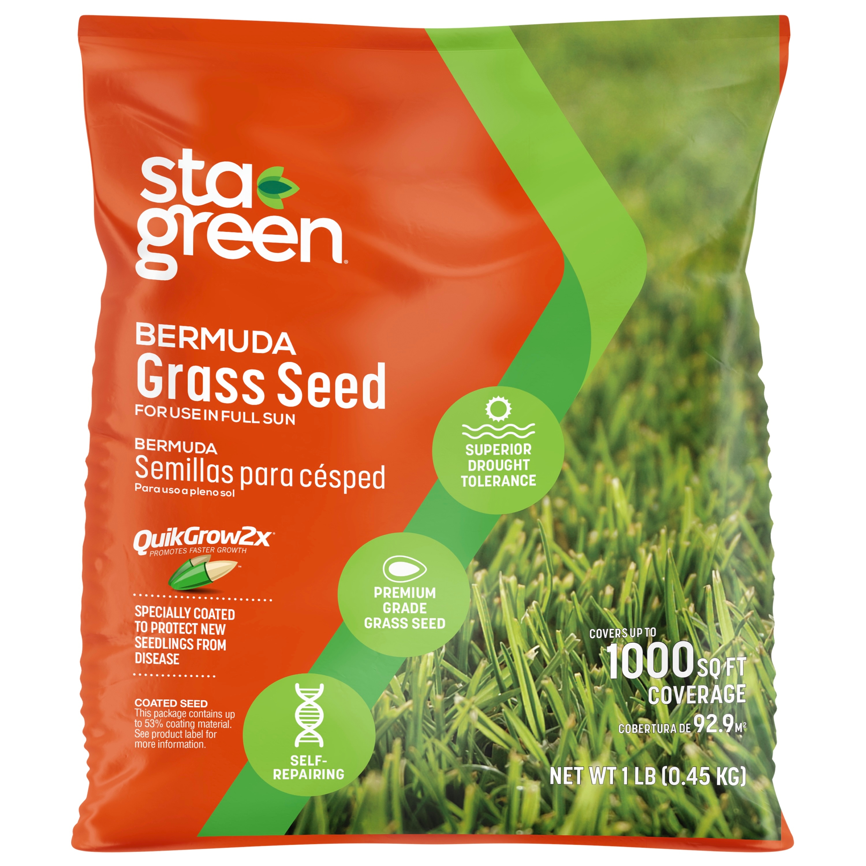 Sta-Green SG-BER-1 QuikGrow2x Full Sun 1-lb Bermuda Grass Seed