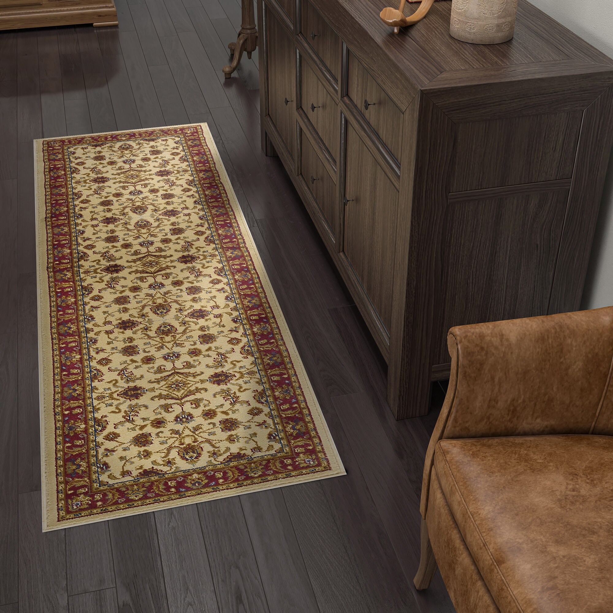 Tayse SNS4792 2X8 Sensation 2 x 8 (ft) Loomed Polypropylene Ivory Rectangular Indoor Runner rug