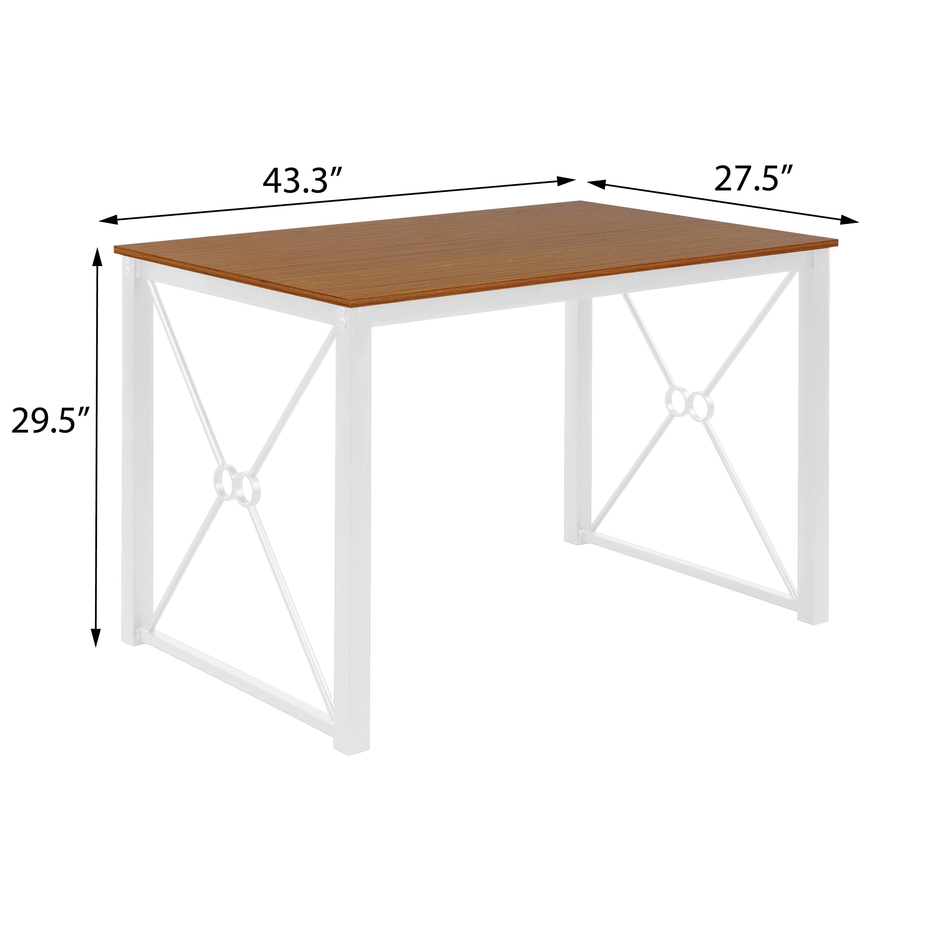 CASAINC White Contemporary/Modern Dining Table, Mdf with Metal Base 43 ...