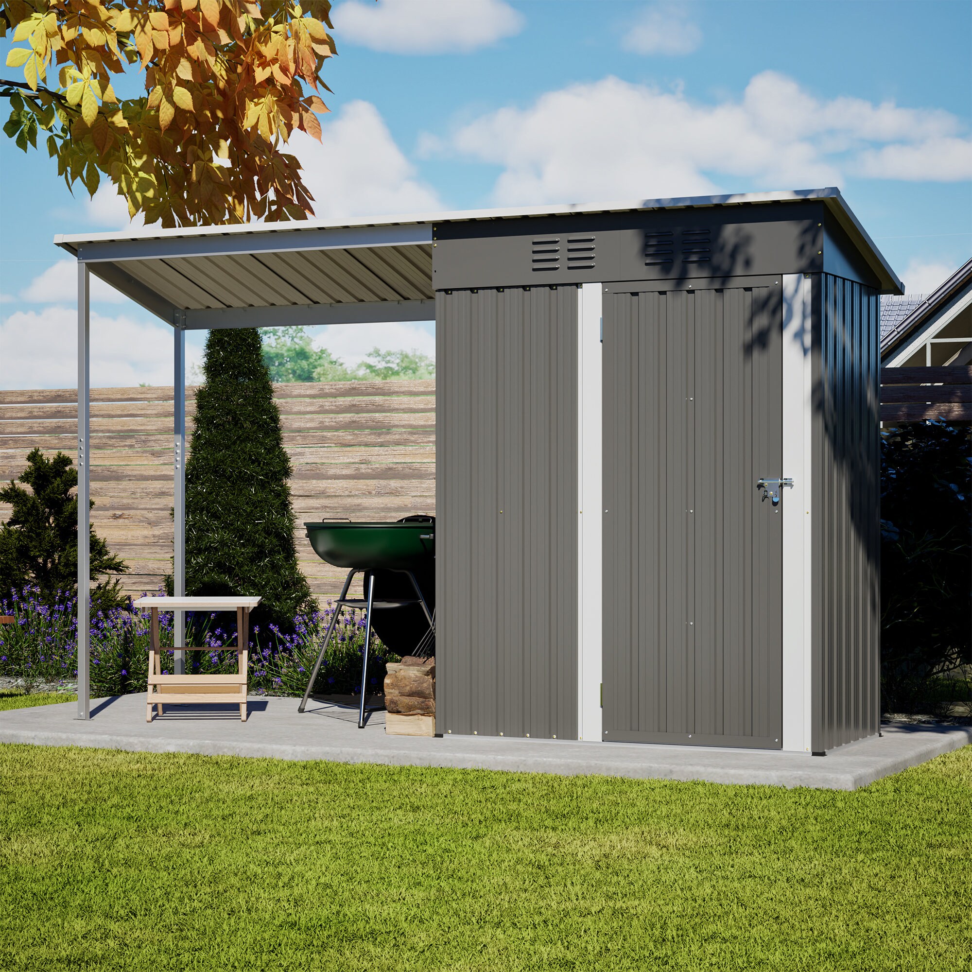 Afoxsos LAF0205S33 Metal-Storage-Buildings-Sheds - View #11