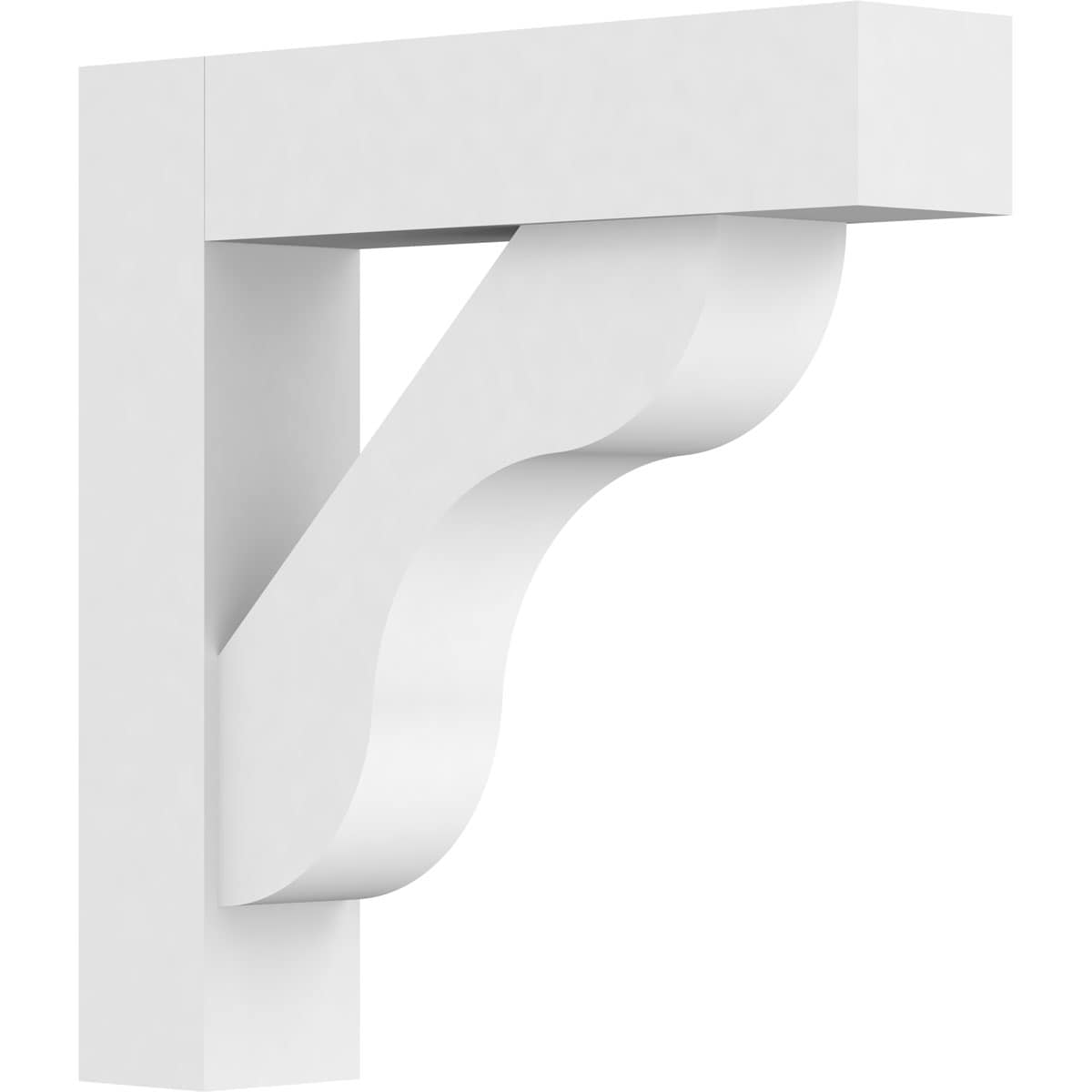 Ekena Millwork BKTP03X14X14CAR05 Standard Carmel 3-in x 14-in x 14-in White PVC Standard bracket