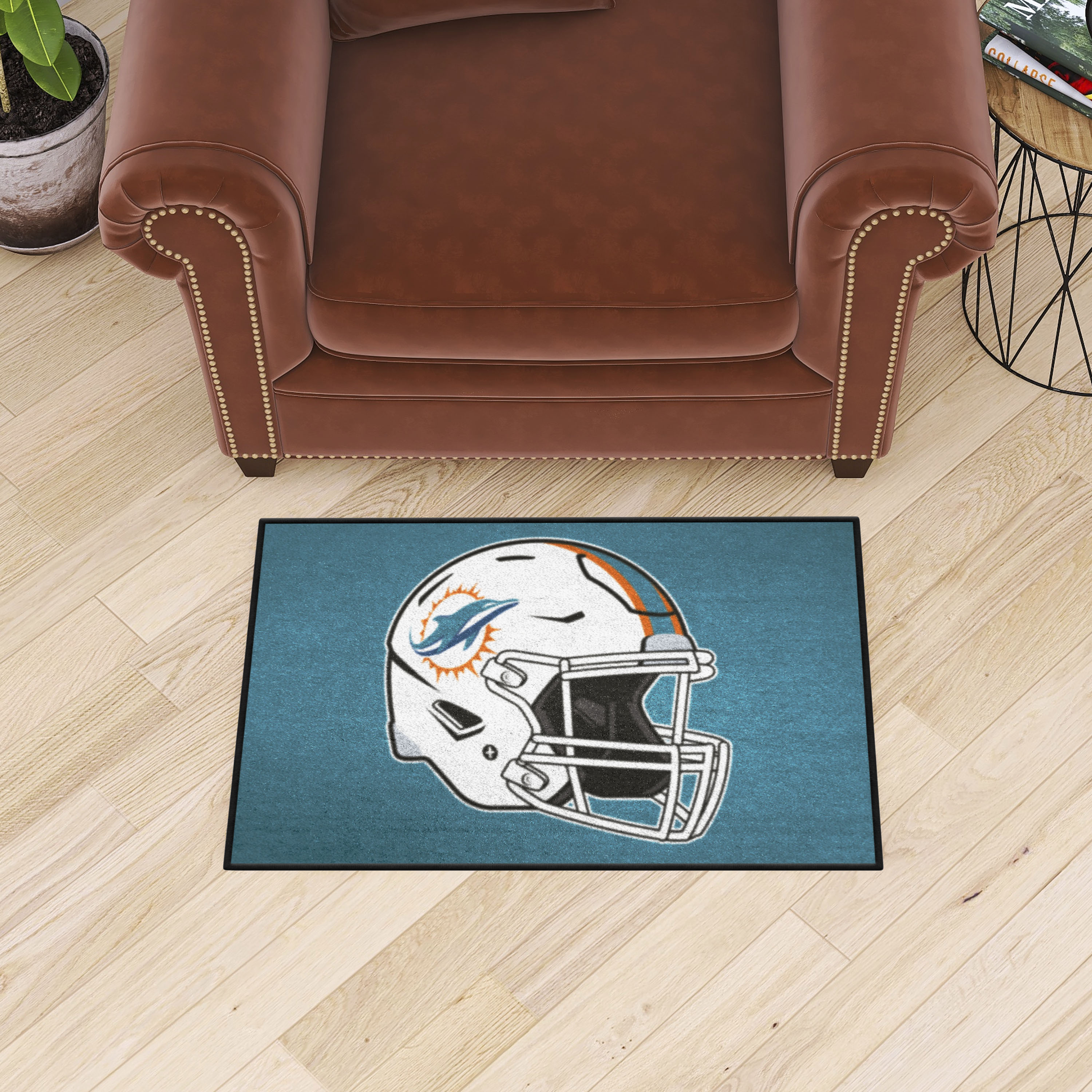 3' x 5' Miami Dolphins Retro Logo Teal Rectangle Area Rug