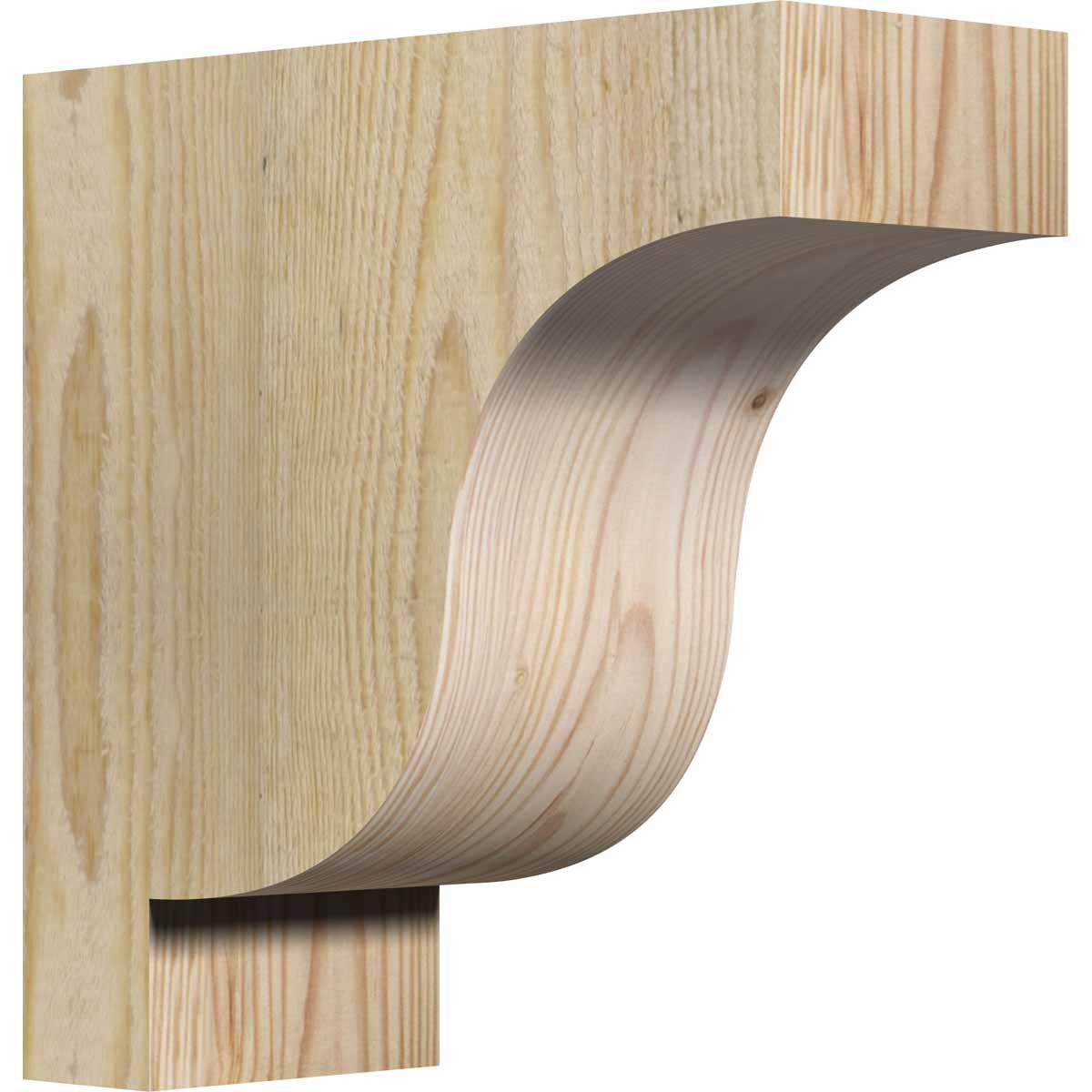 Ekena Millwork COR04X10X10NEW00RDF 4-in x 10-in x 10-in Newport Unfinished Douglas fir Wood Paintable/Stainable Corbel