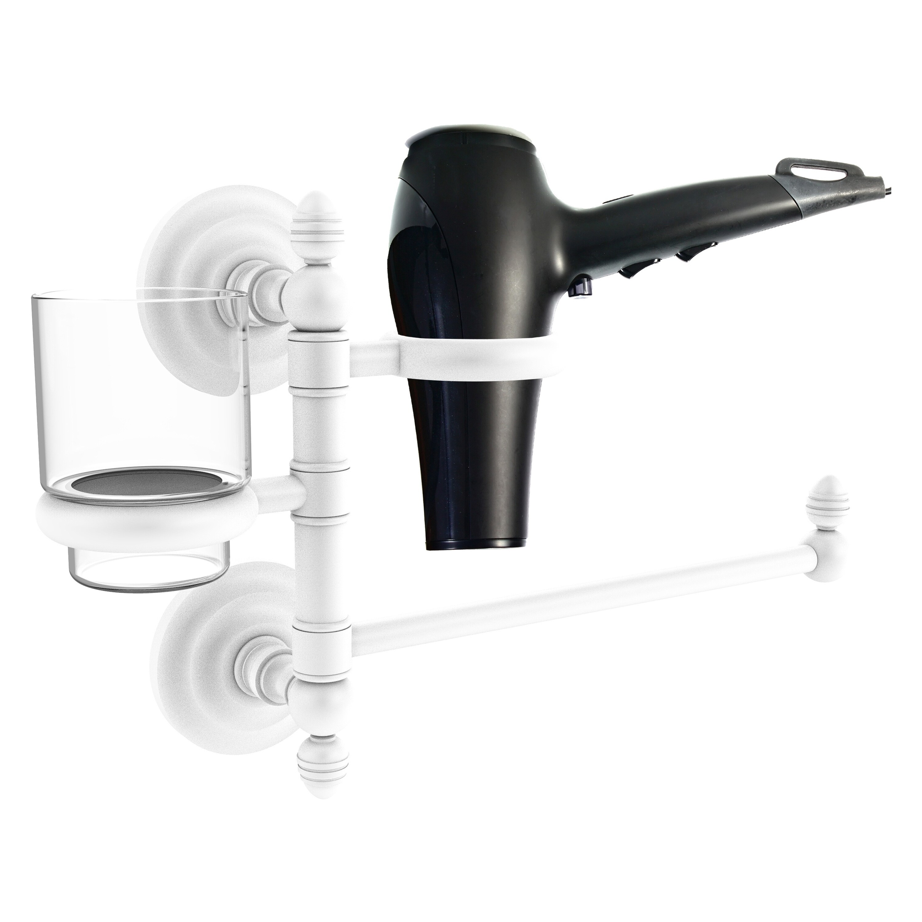 Allied Brass QN-GTBD-1-WHM 2 -Piece Que New Matte White Decorative Bathroom Hardware Set Towel Bar, Included