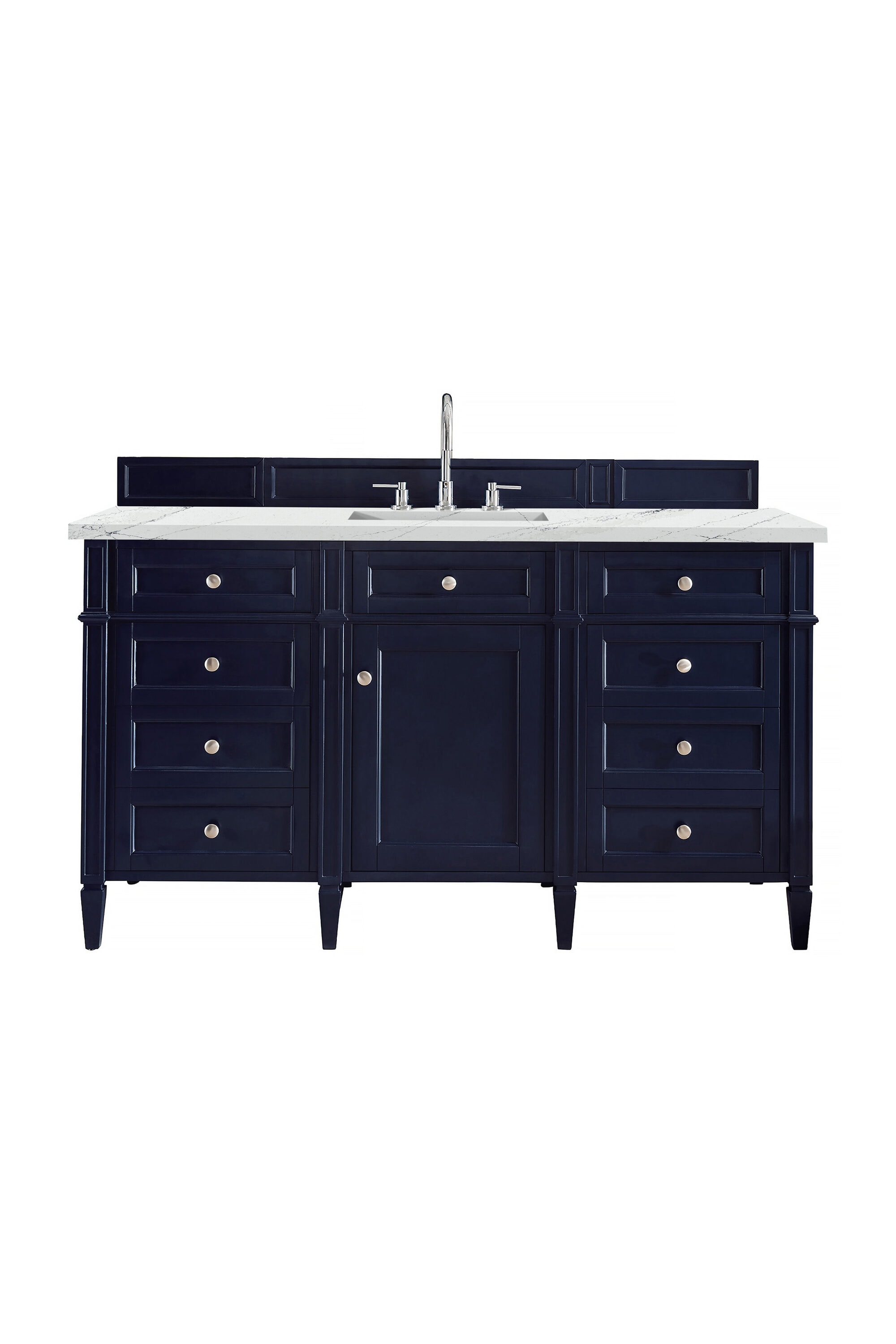 James Martin Vanities Brittany 60-in Undermount Single Sink Bathroom Vanity with Quartz Top