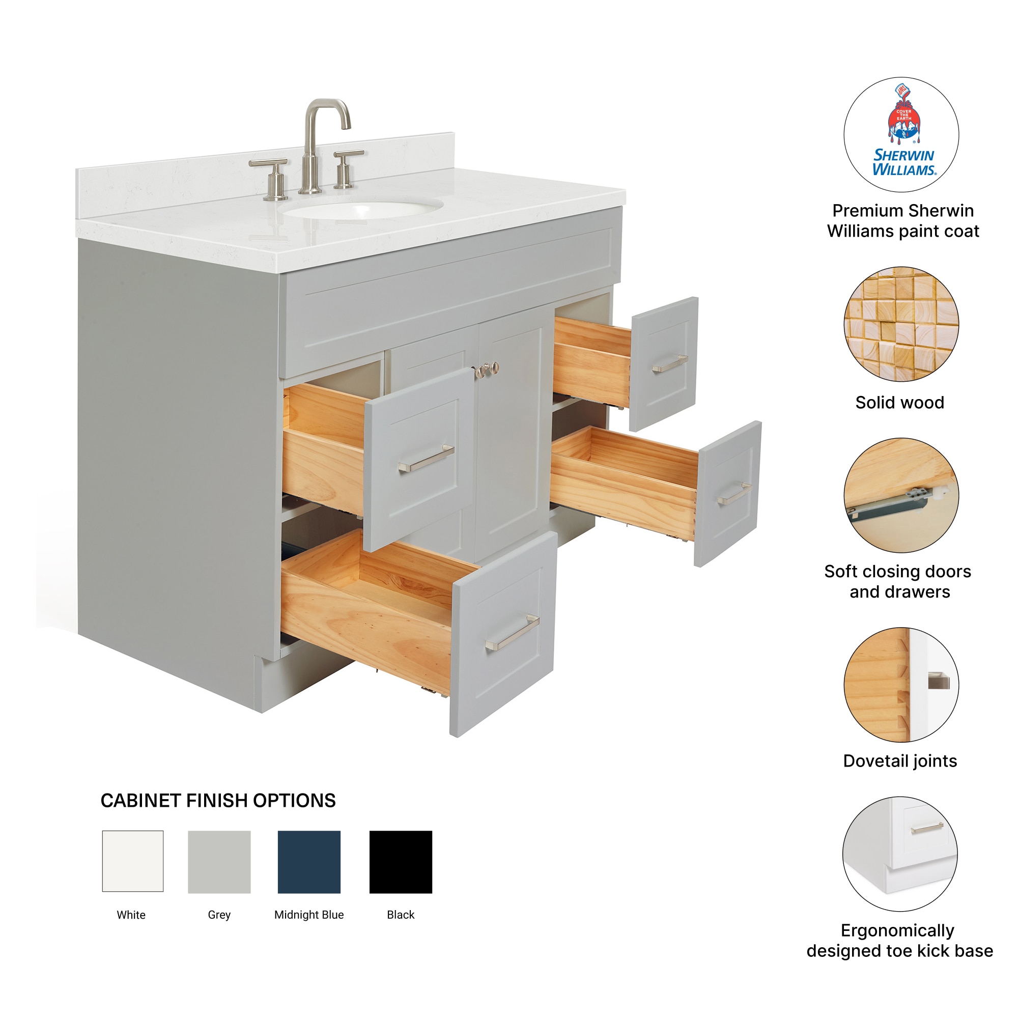 ARIEL F048SCQOVOGRY Bath-Vanity-Combo - View #4