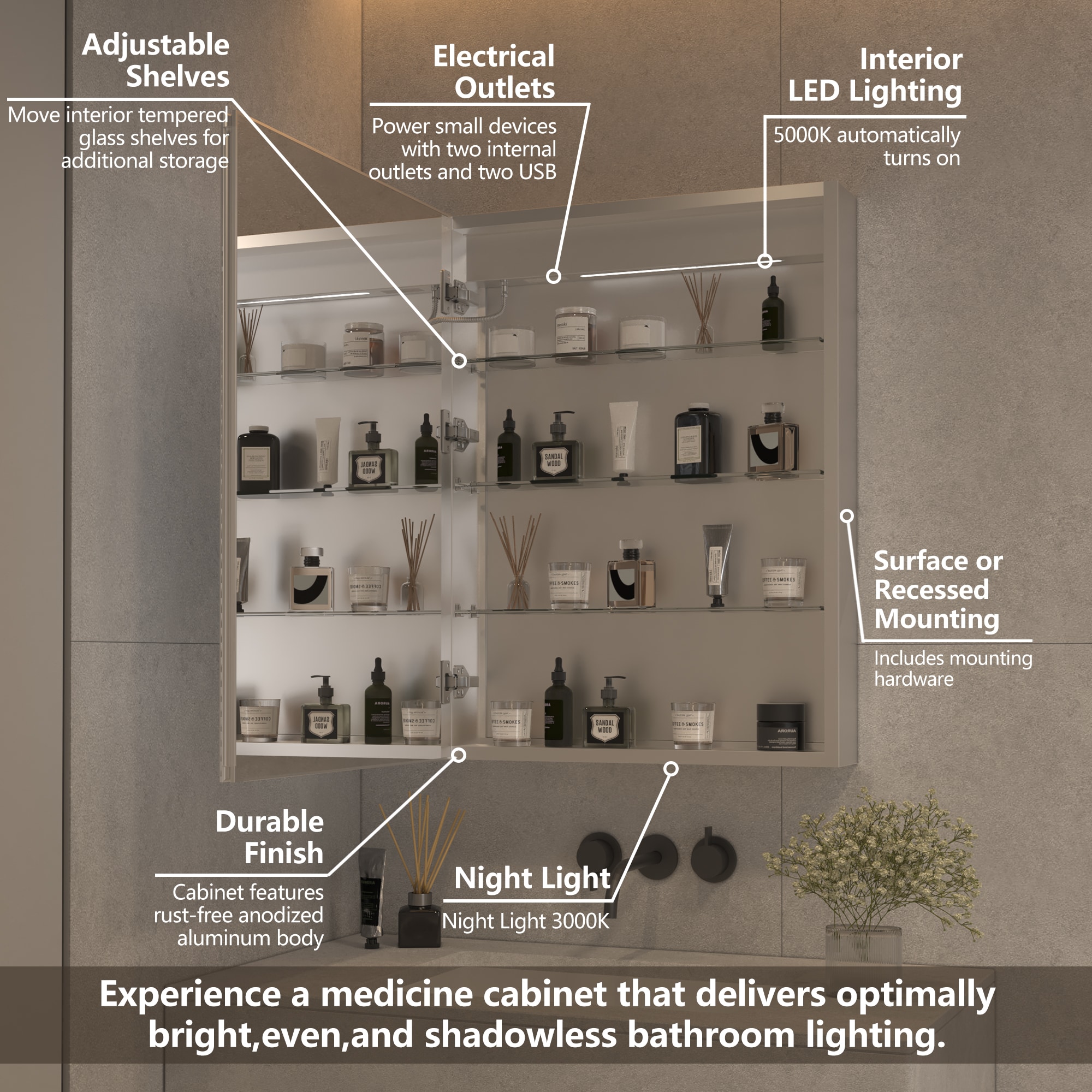 AAZJ JDEX-MC2432V4LX Bathroom-Medicine-Cabinets - View #3