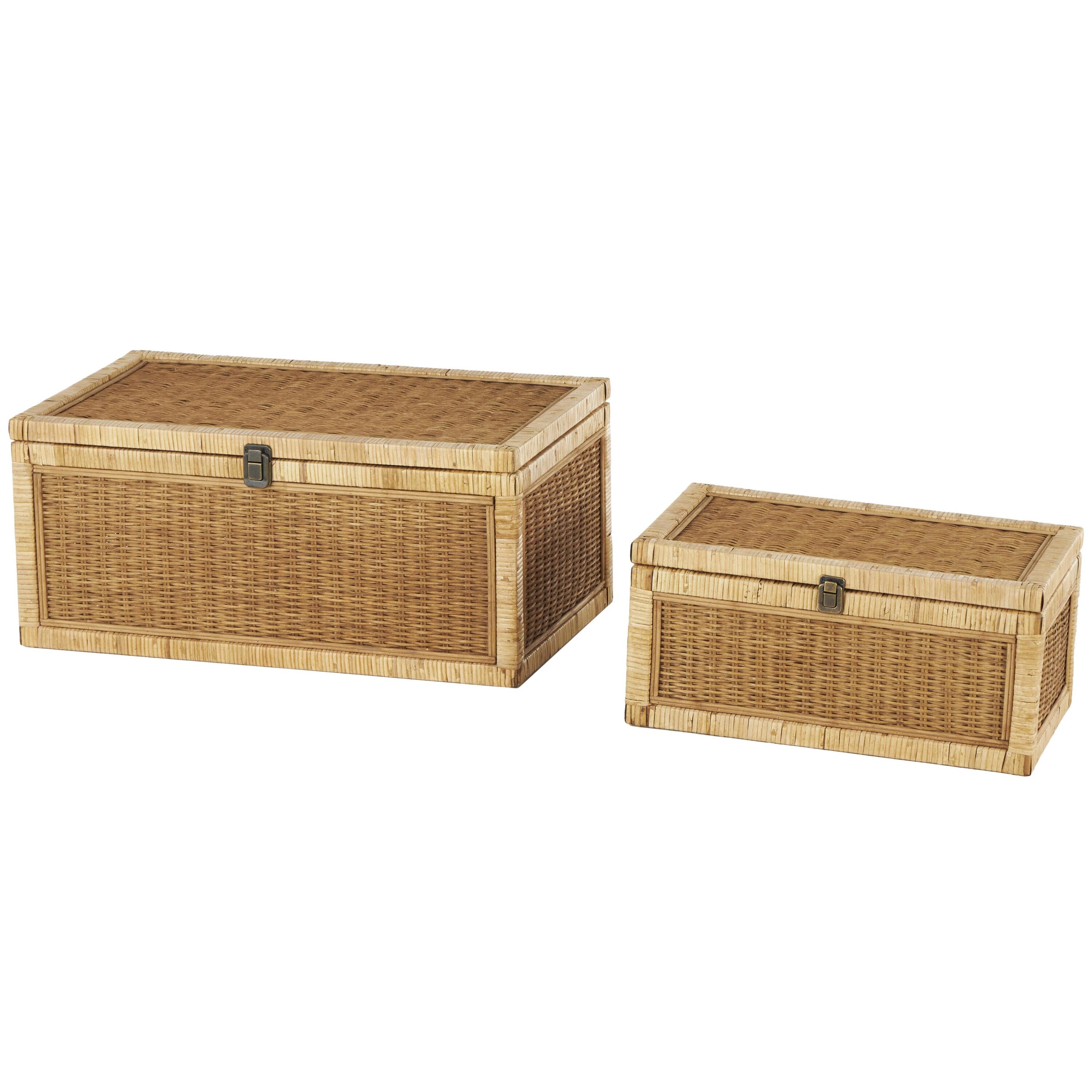 Handmade Natural Wood Rectangular Lidded Storage Box Set