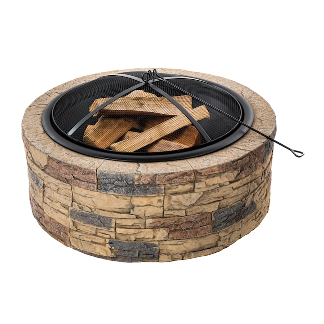 Brown Stone Wood Burning Fire Pit, 35 Fire Pit Bowl Replacement